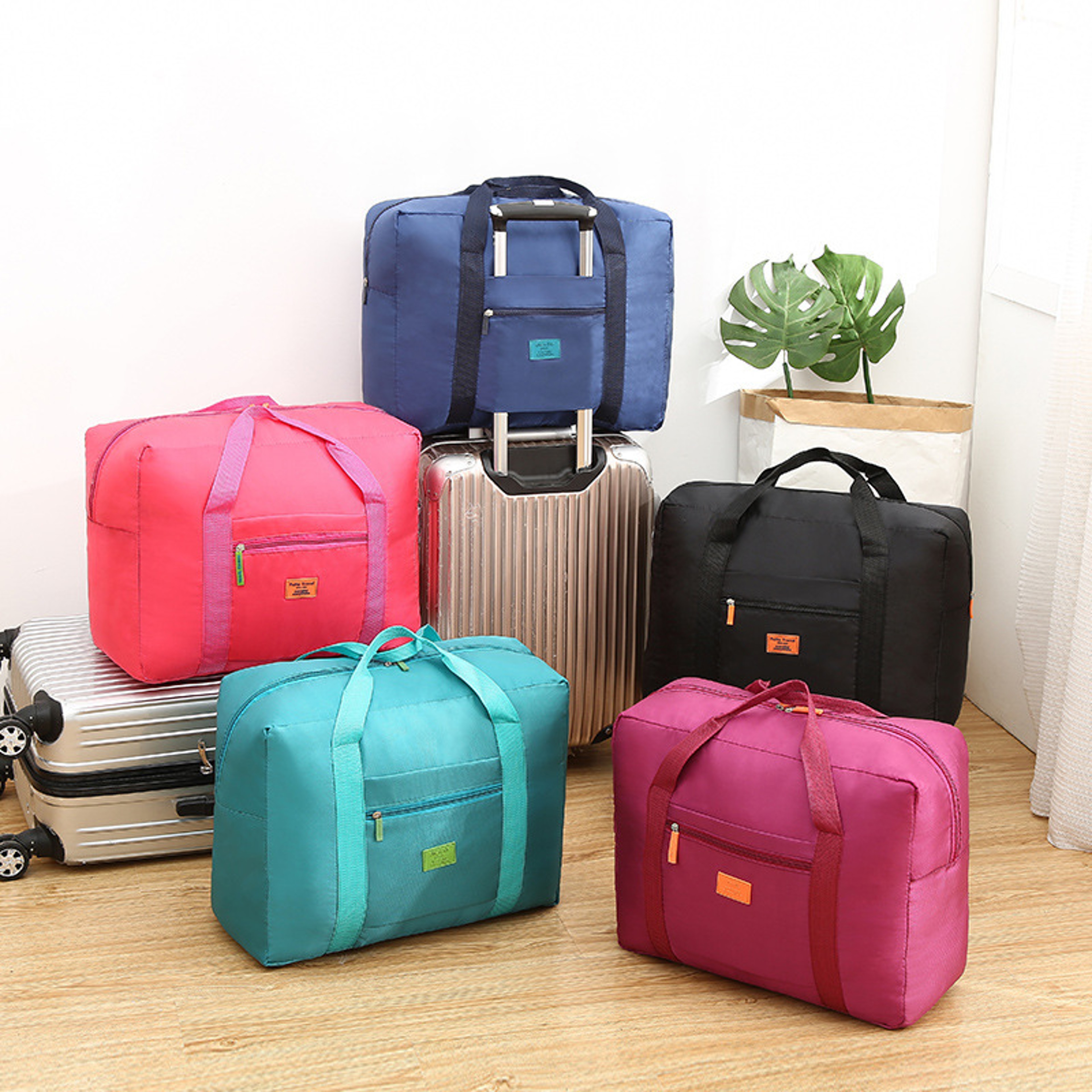 Lightweight Foldable Travel Duffel Bag Carry On Weekender Unisex Overnight Luggage Tote 2