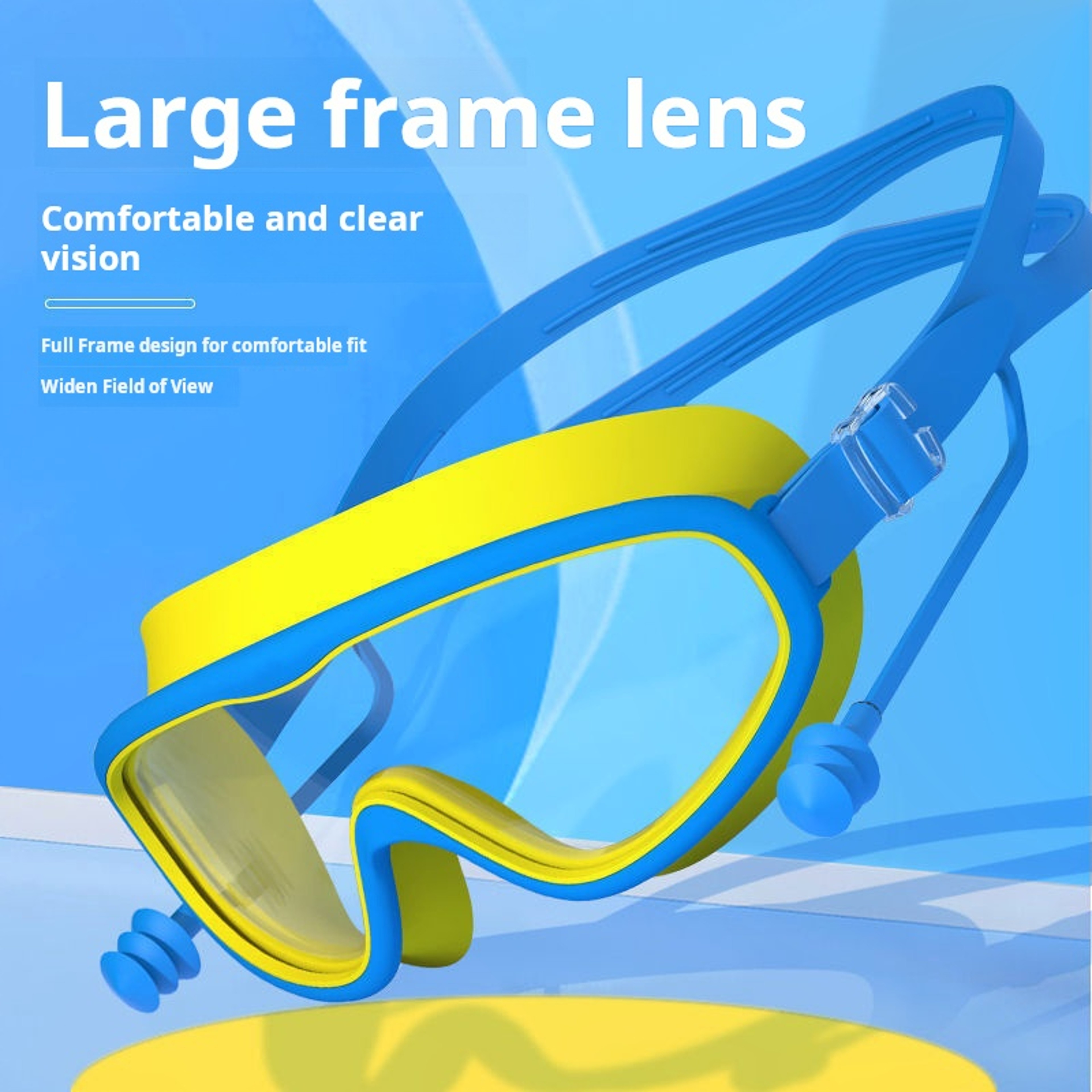 Kids Anti Fog Swim Goggles With Earplugs For Clear Waterproof Vision 1
