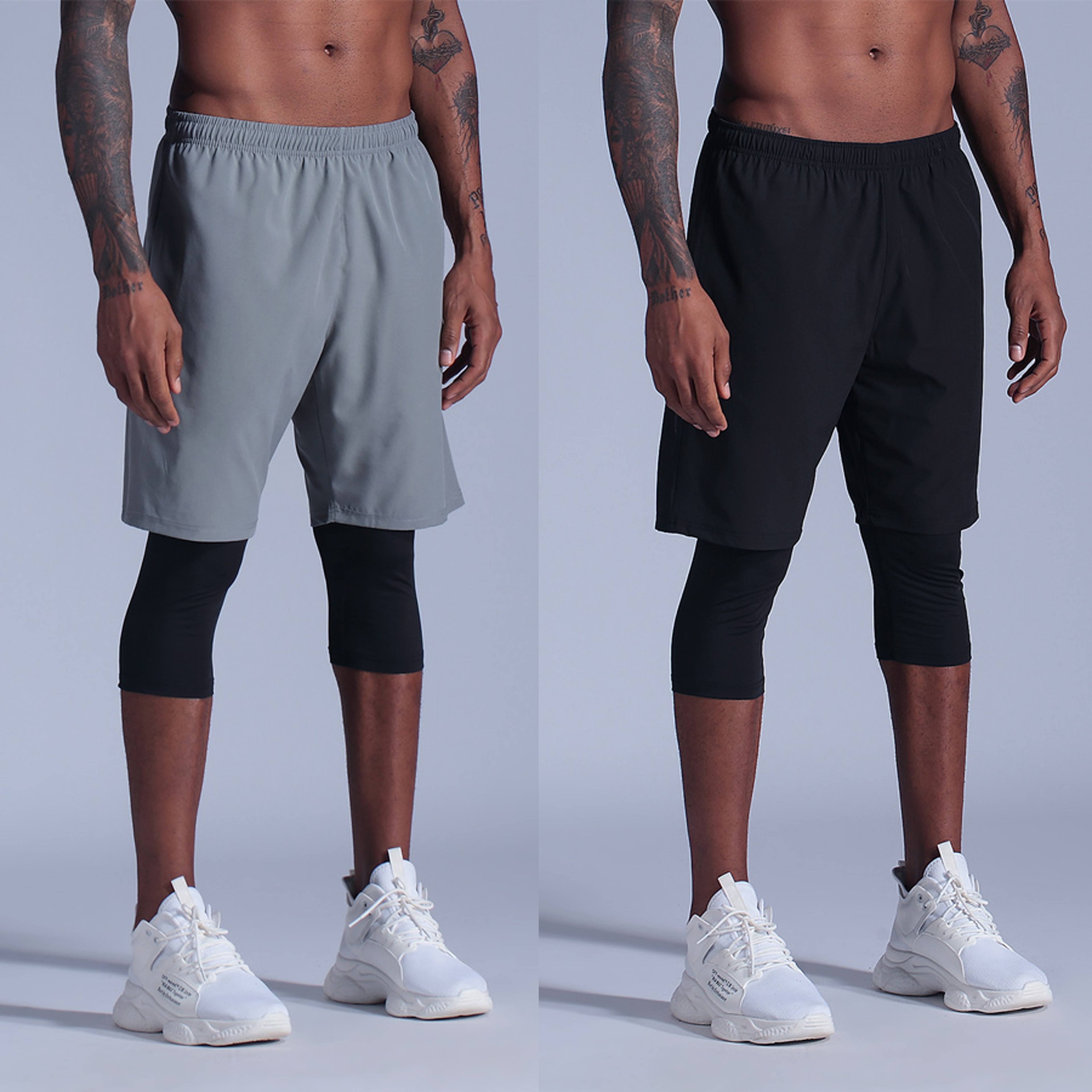 Mens Compression Pants Dry Fit Basketball Running Training Tights 0