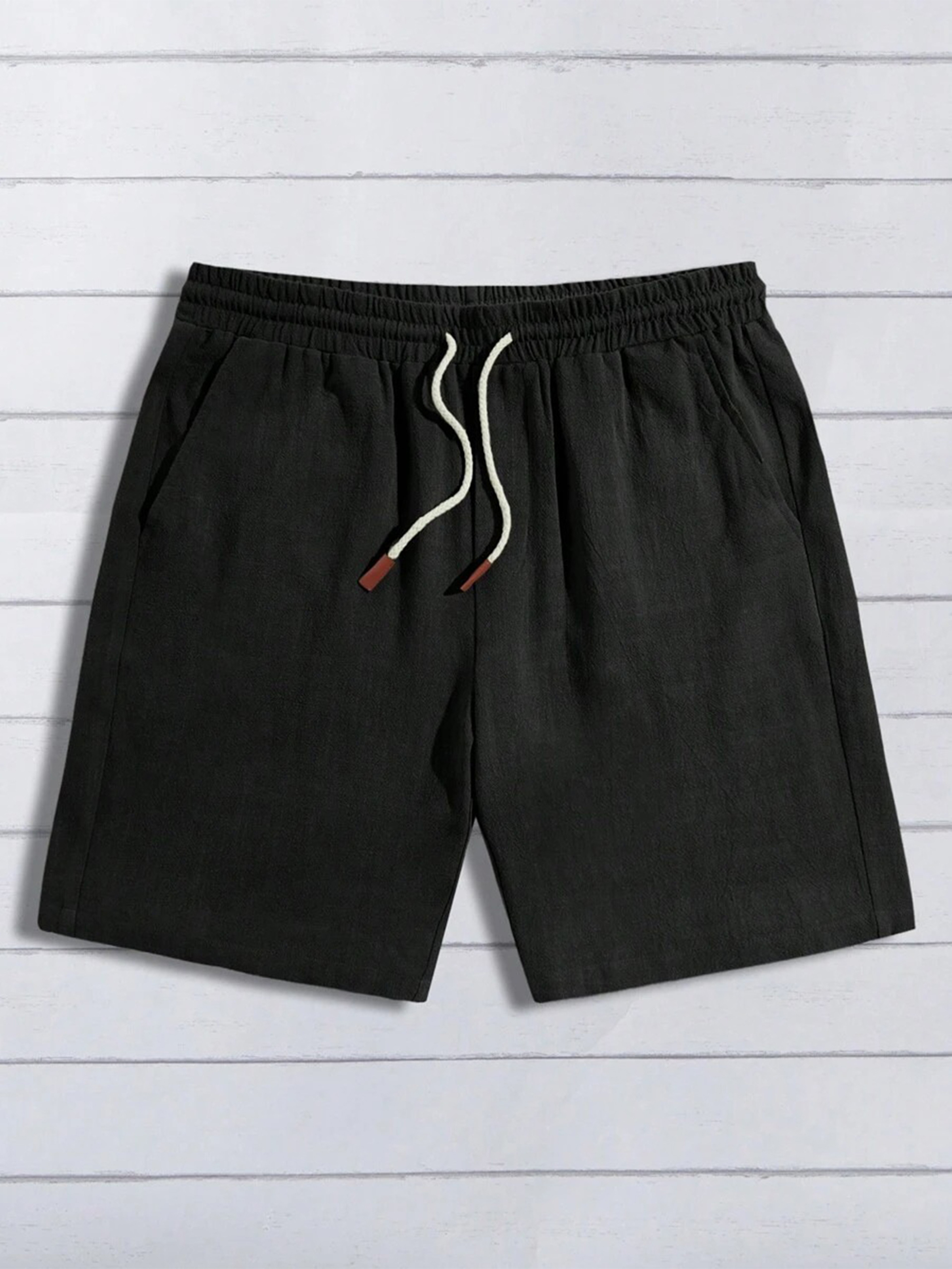 Mens Cotton Linen Beach Shorts Breathable Summer Casual 5 Inch Shorts 7