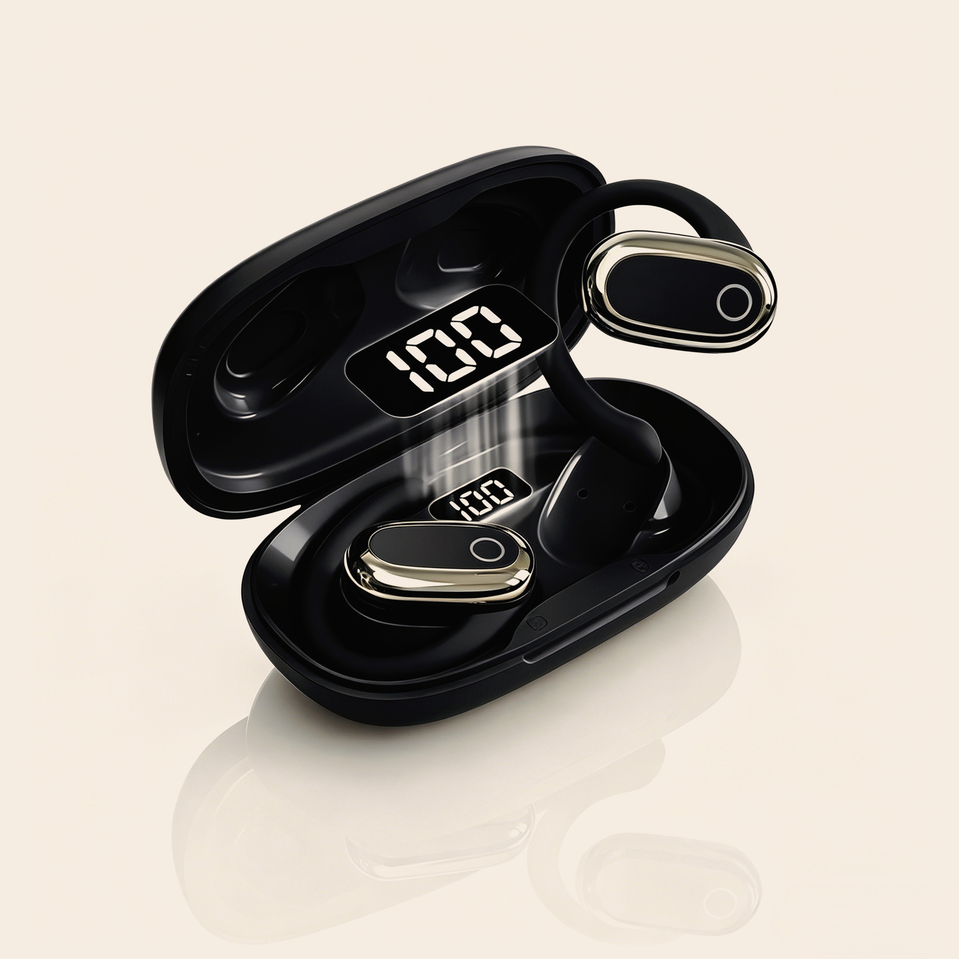 Wireless Bluetooth Open Ear Headphones Adjustable Rotatable Headset With Mic 0