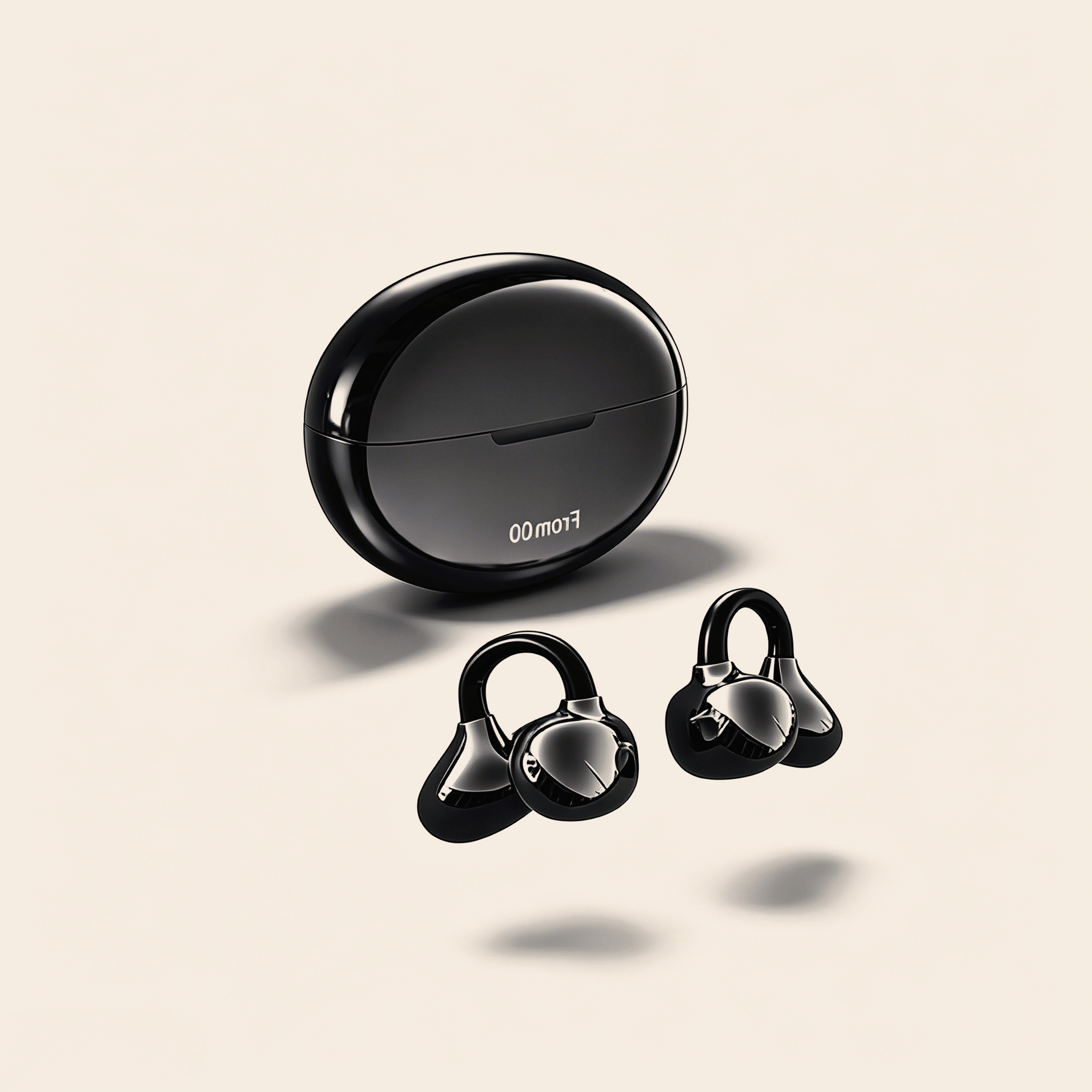 Bluetooth Clip On Earbuds With Transparent Display And Long Battery Life 0
