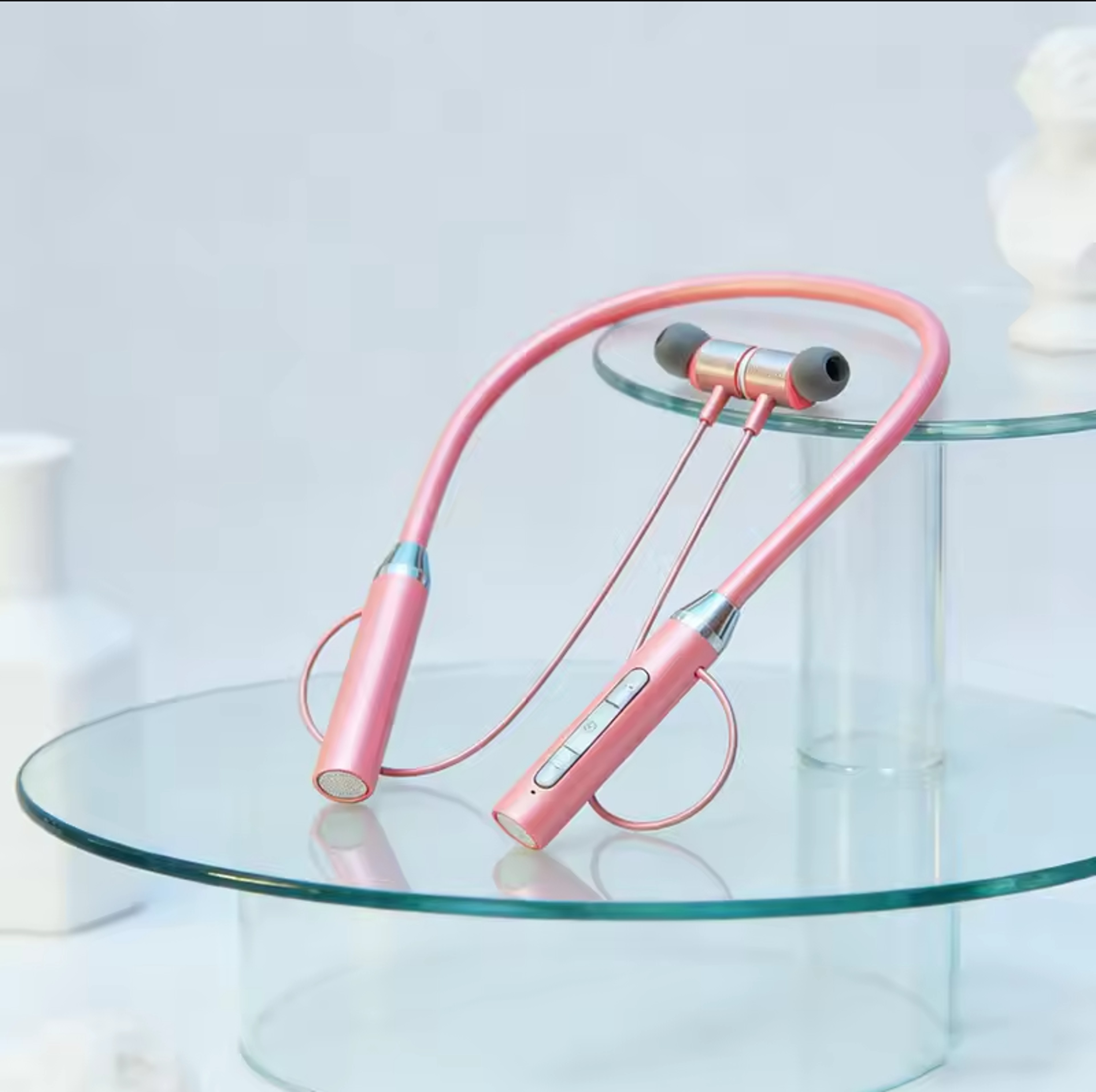 Bluetooth Neckband Earbuds with Magnetic Design and Microphone – view 1