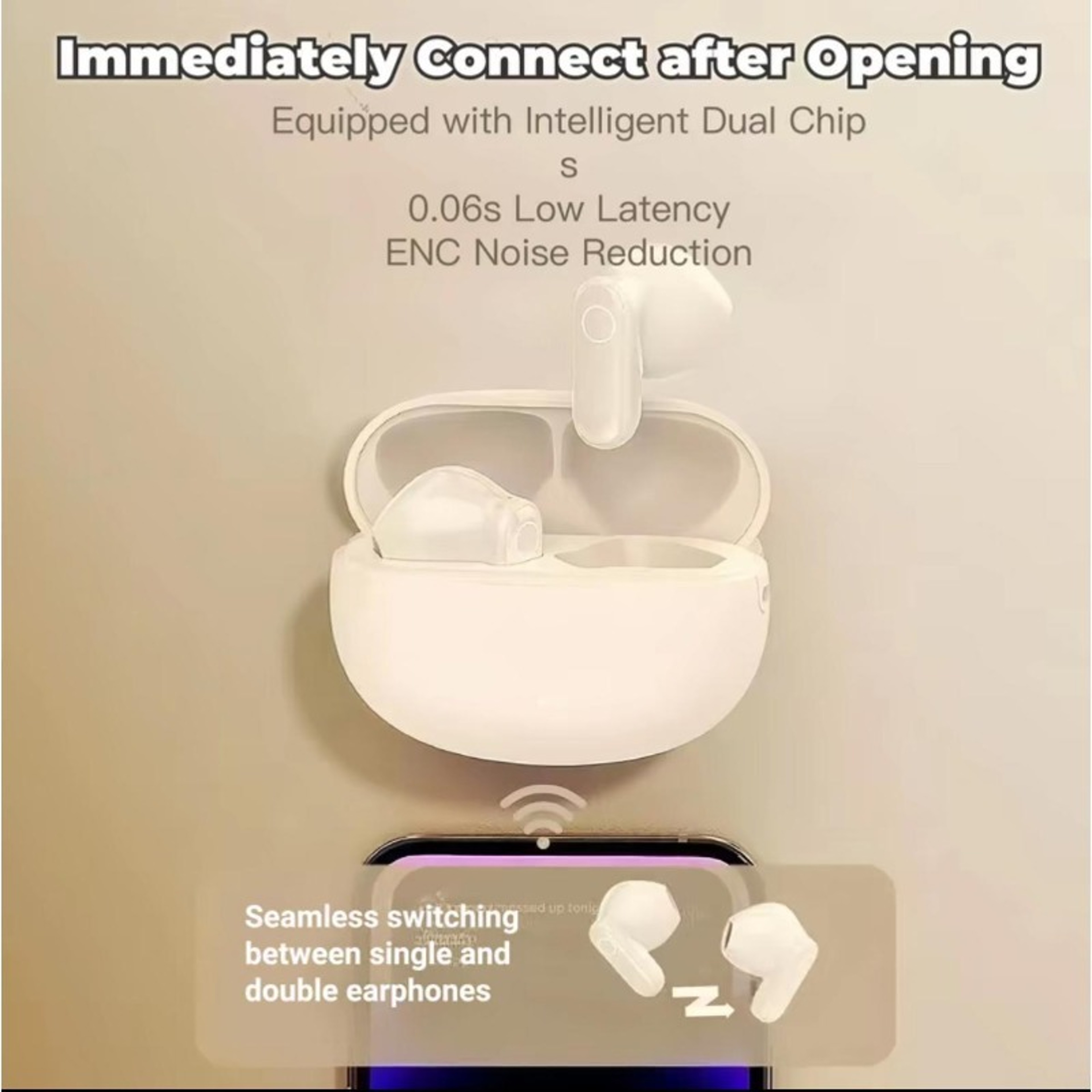 Mini Wireless Bluetooth Headphones Portable Stereo Earbuds with Noise Reduction and Long Battery Life – view 5