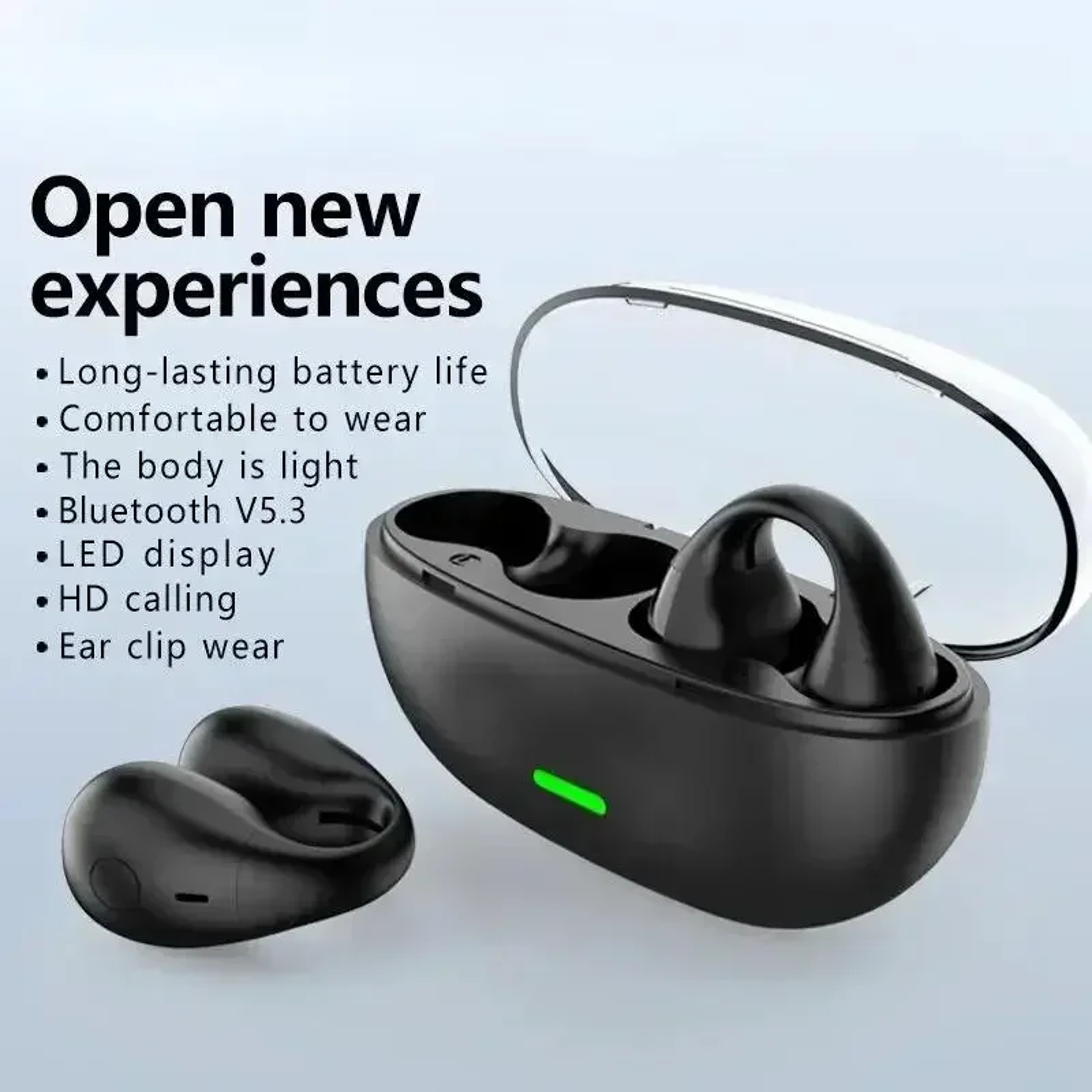 Bluetooth Clip On Earbuds Wireless Headphones with Comfortable Open Ear Design and Premium Sound – view 2
