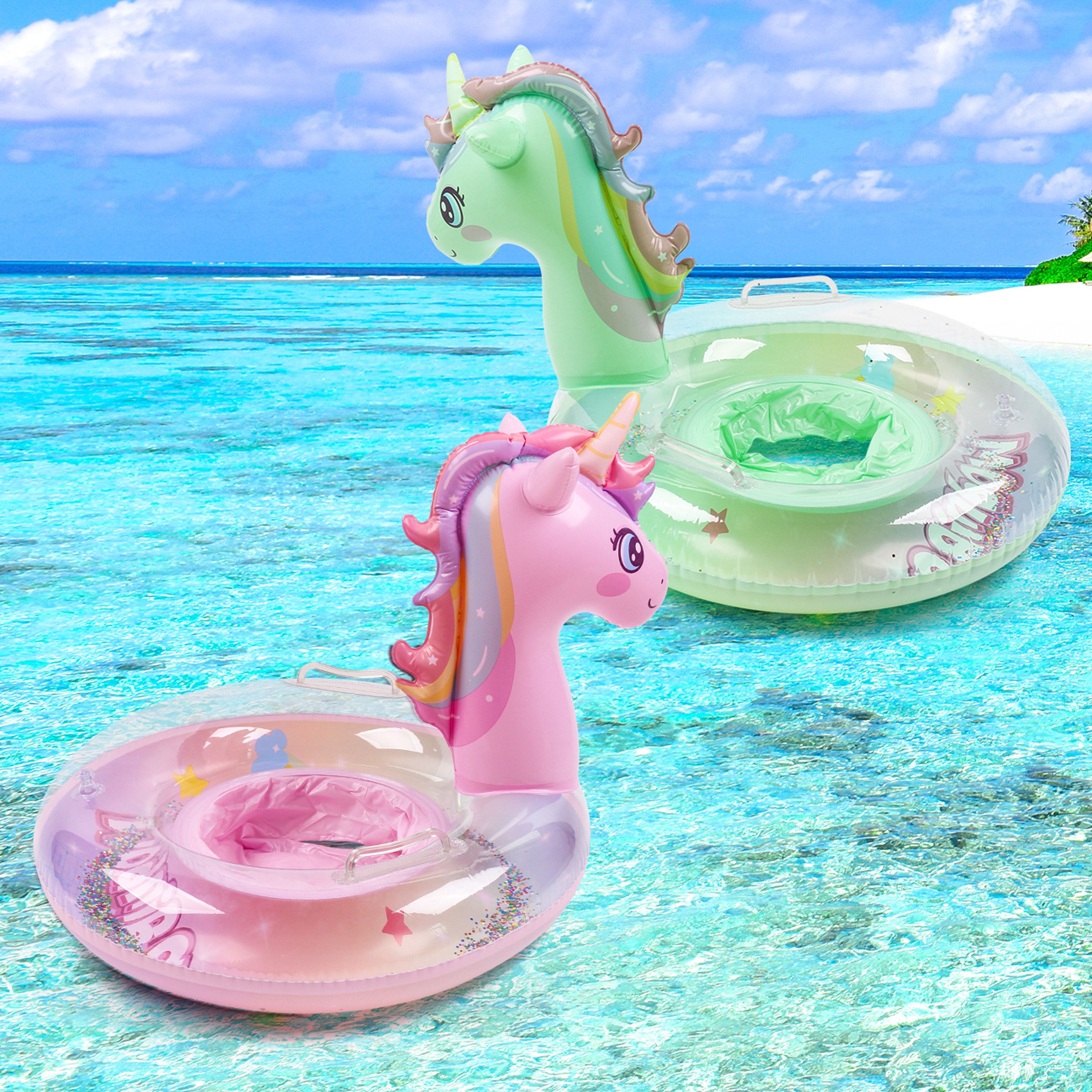 Unicorn Swim Float for Kids Inflatable Pool Float Ring for Toddlers Ages – view 1