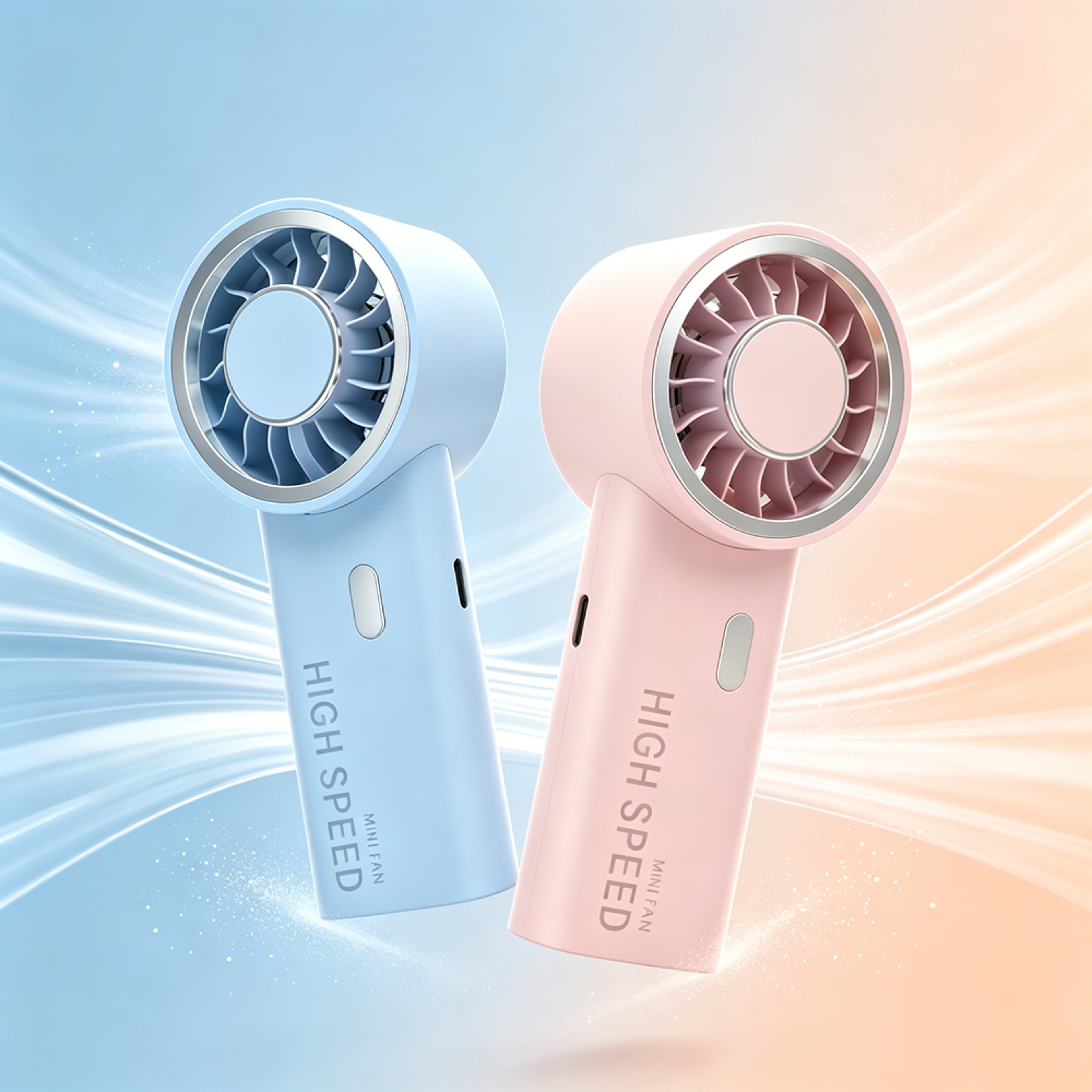 Mini Type C Rechargeable LED Display Portable Fan with Battery Indicator – view 1