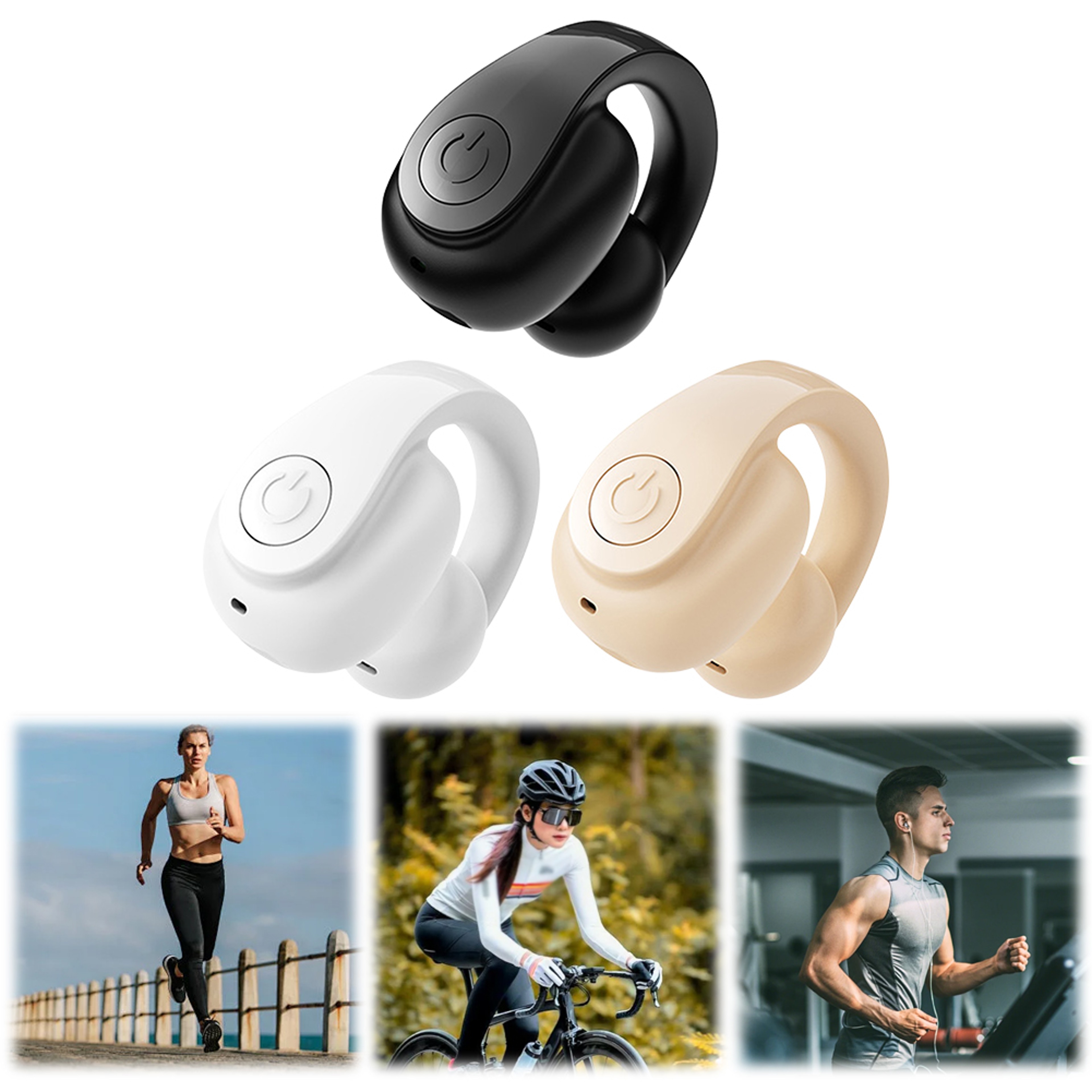Open Ear Clip Bluetooth Wireless Earphones With Noise Reduction For Running Workout 0