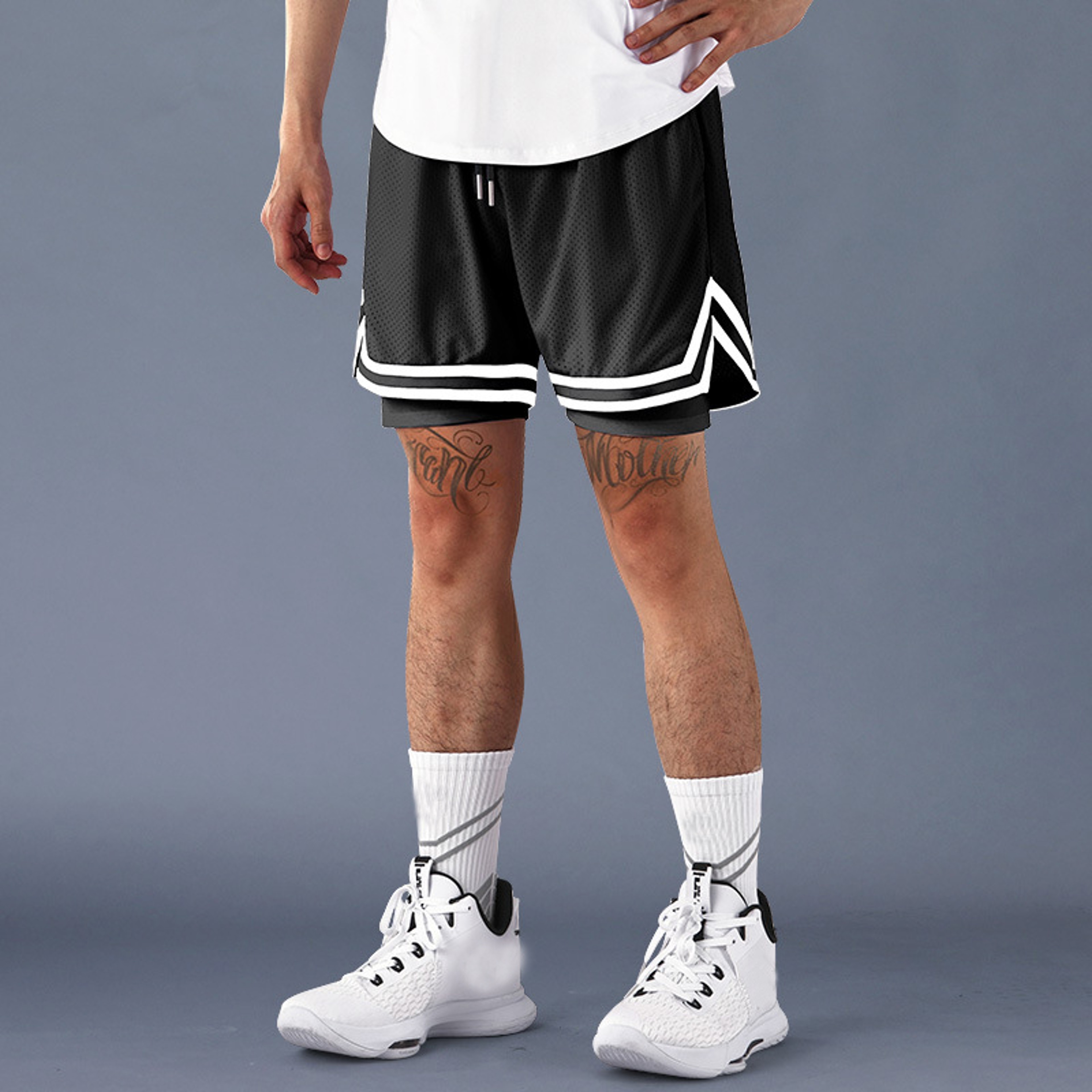 Men Basketball Shorts Quick Dry Running Gym Workout Training Shorts 3