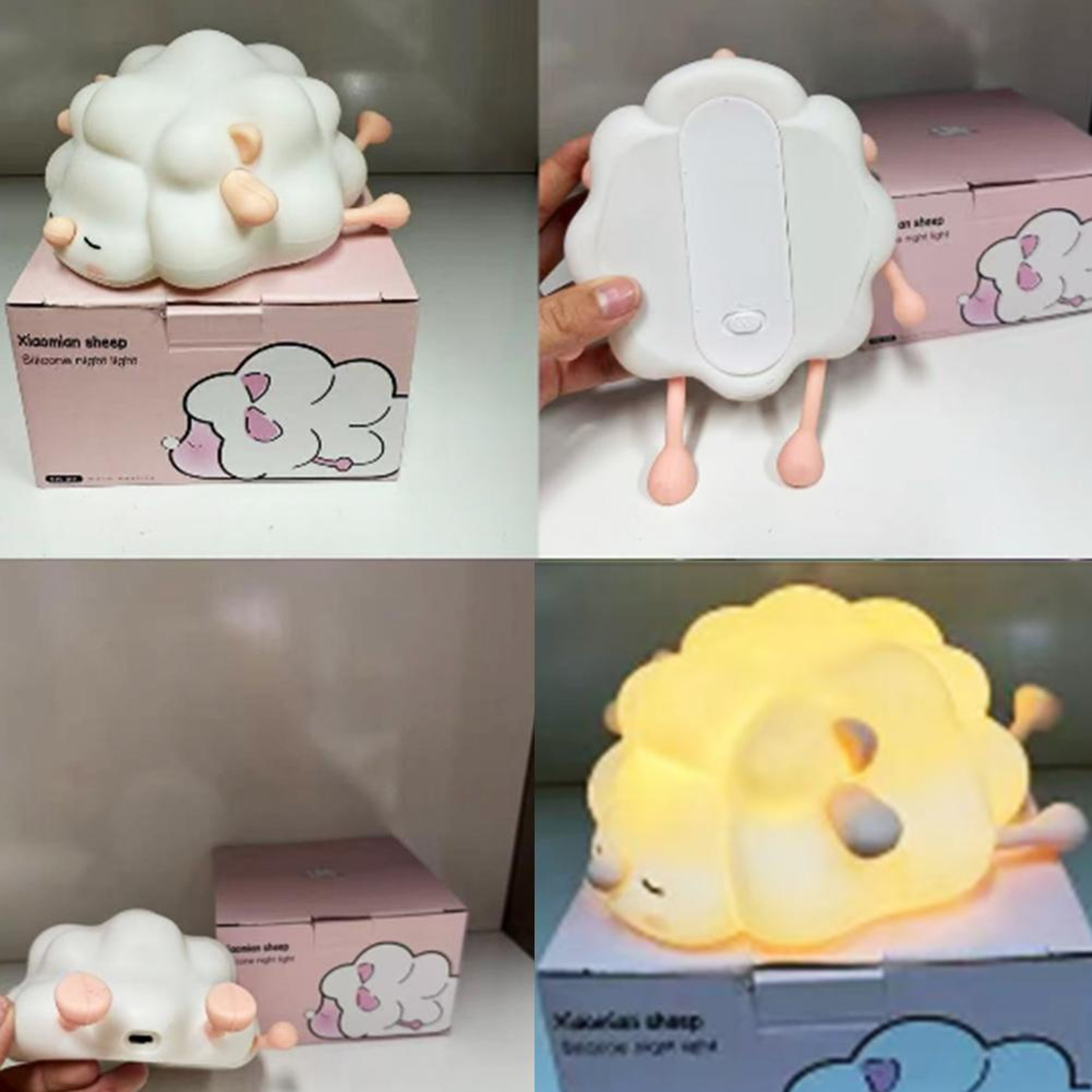 Cute Rabbit Silicone LED Night Light Rechargeable Tap Control Bedroom Lamp – view 5