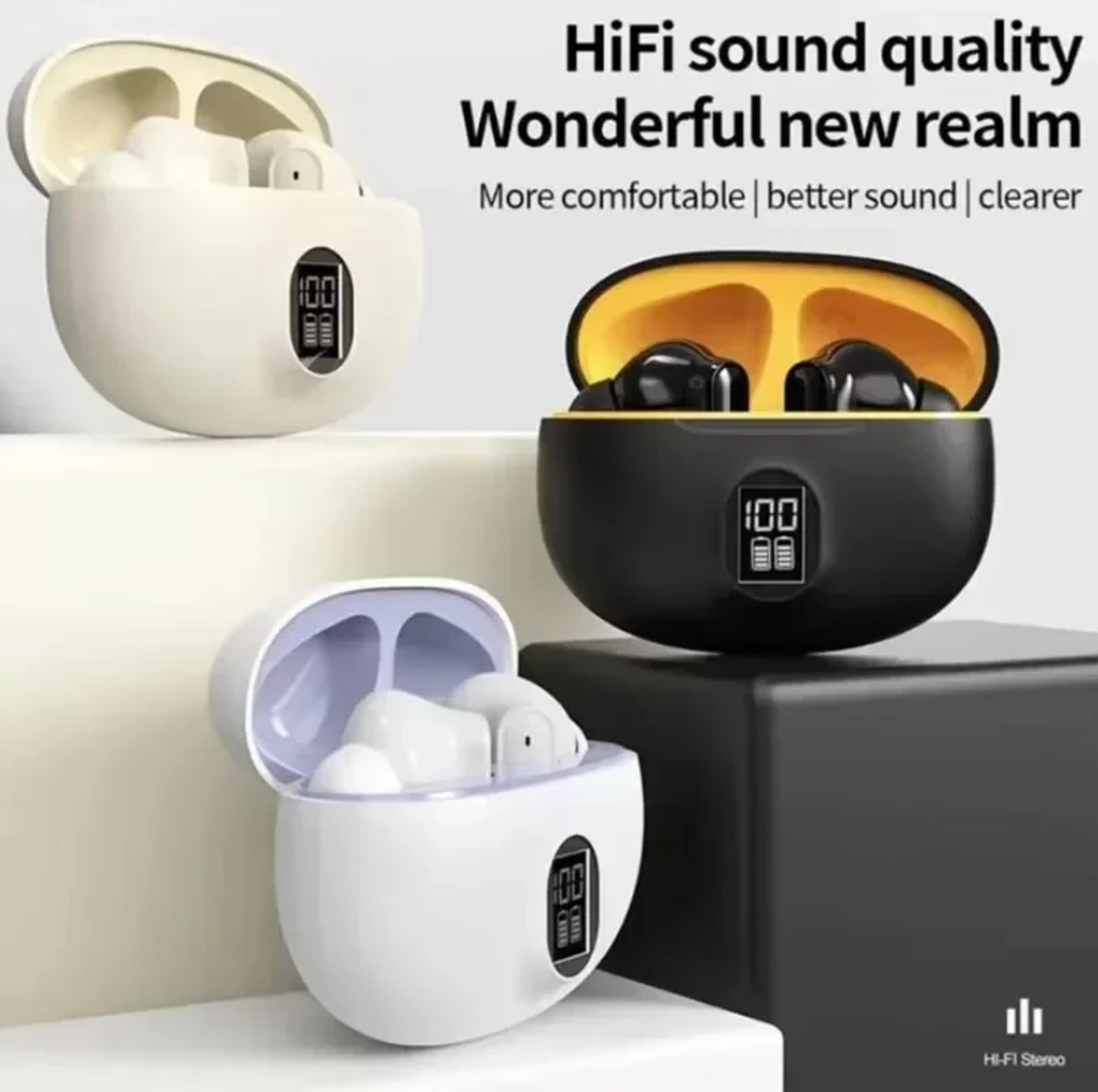 TWS Wireless Earbuds Bluetooth Headphones with Microphone Noise Reduction and Deep Bass – view 3