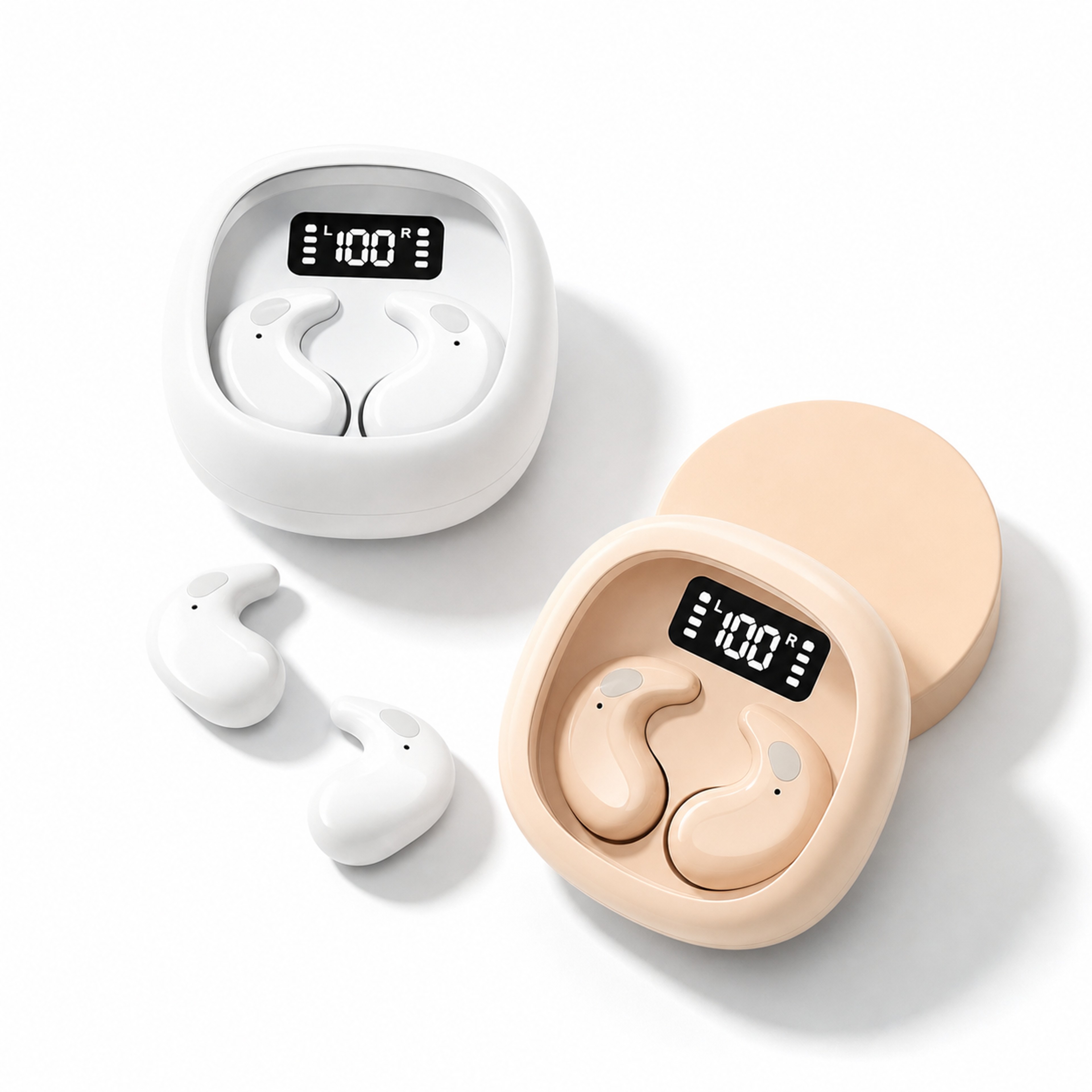 Mini Wireless Bluetooth Earbuds with Display Ultra Long Battery Sleep Friendly Earphones – view 1