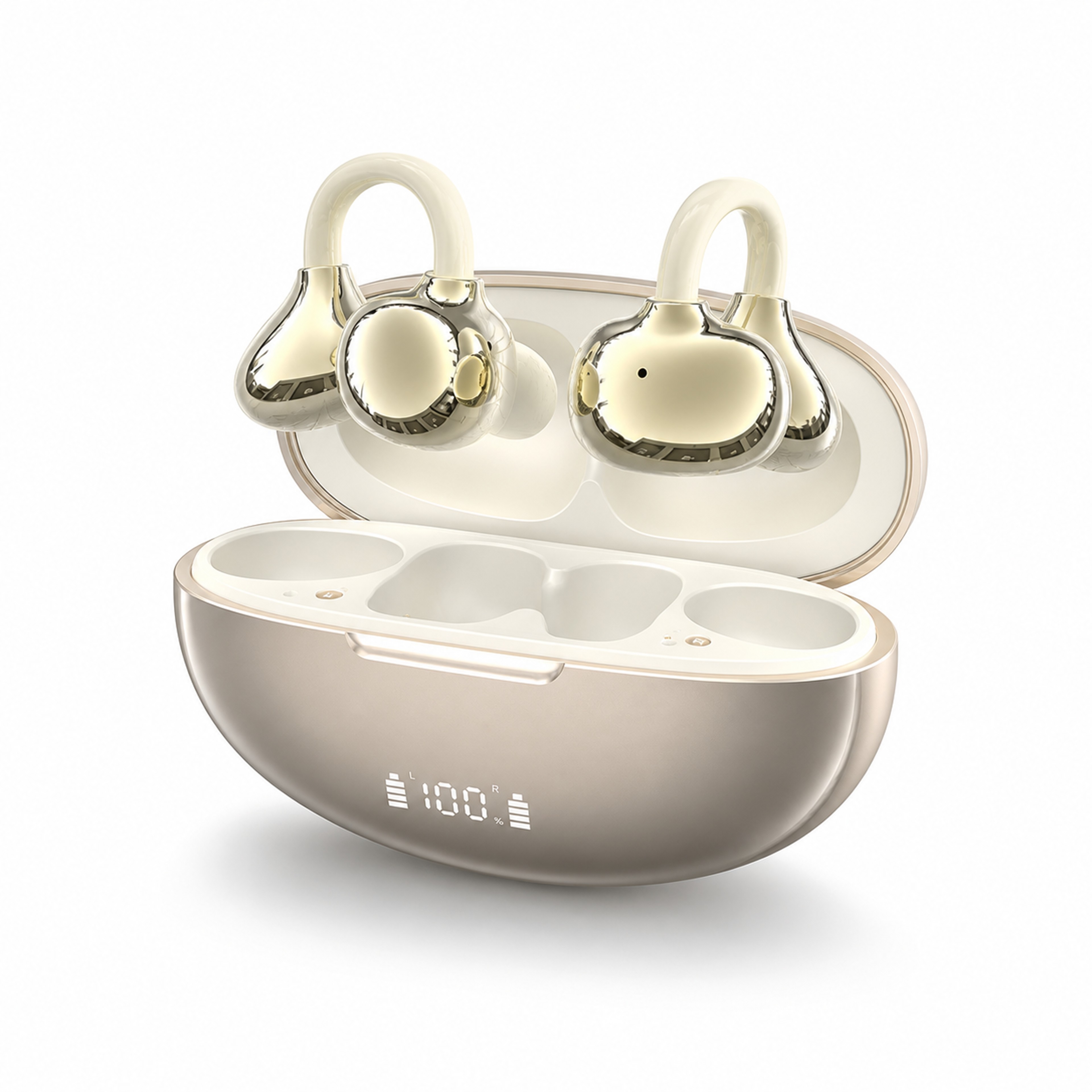 Pain Free Clip On Earphones Wireless Earbuds with HD Call Microphone – view 1