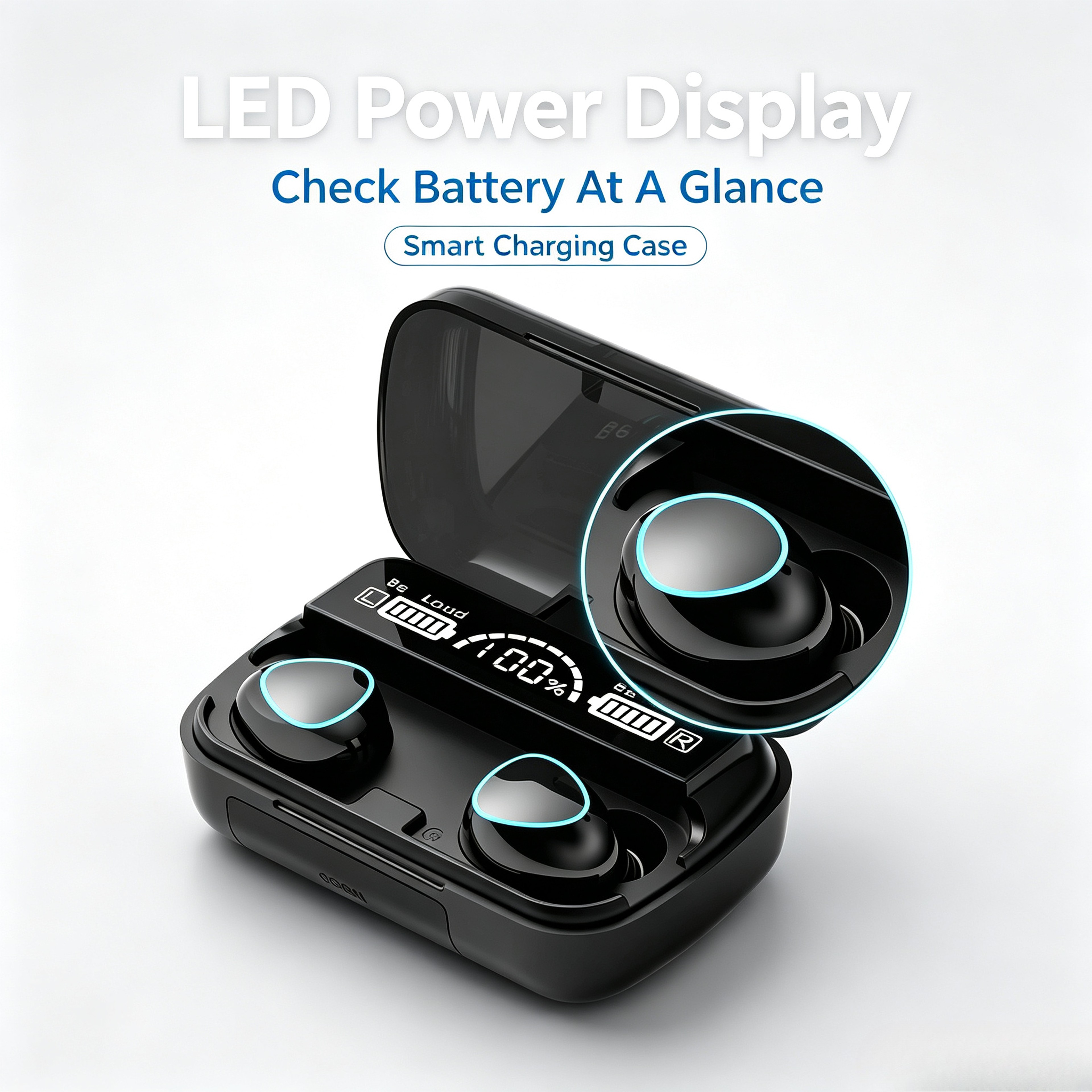 Wireless Earbuds Bluetooth Sports Headset With LED Charging Case 0