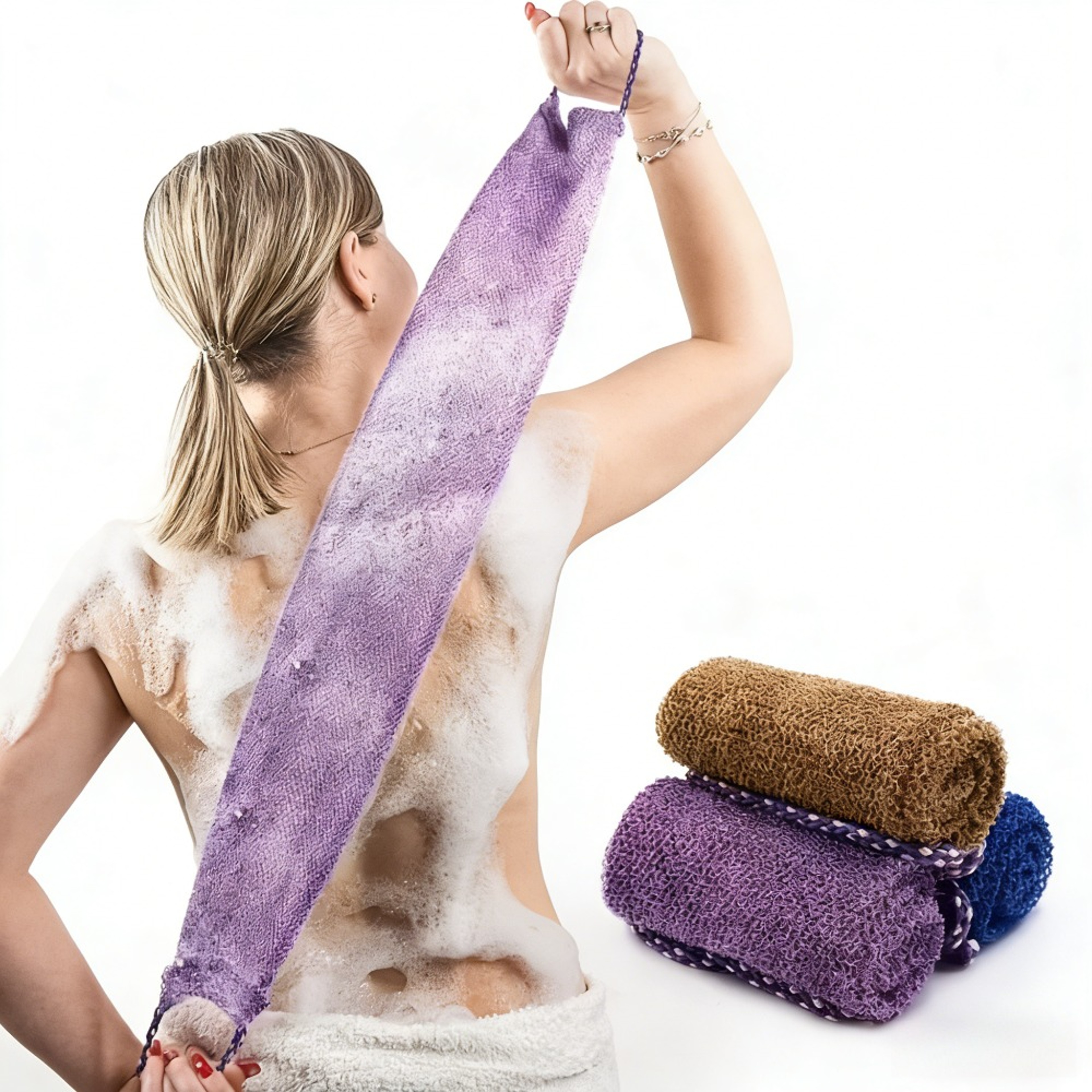 African Net Sponge Back Scrubber for Smooth Full Body Exfoliation – view 4