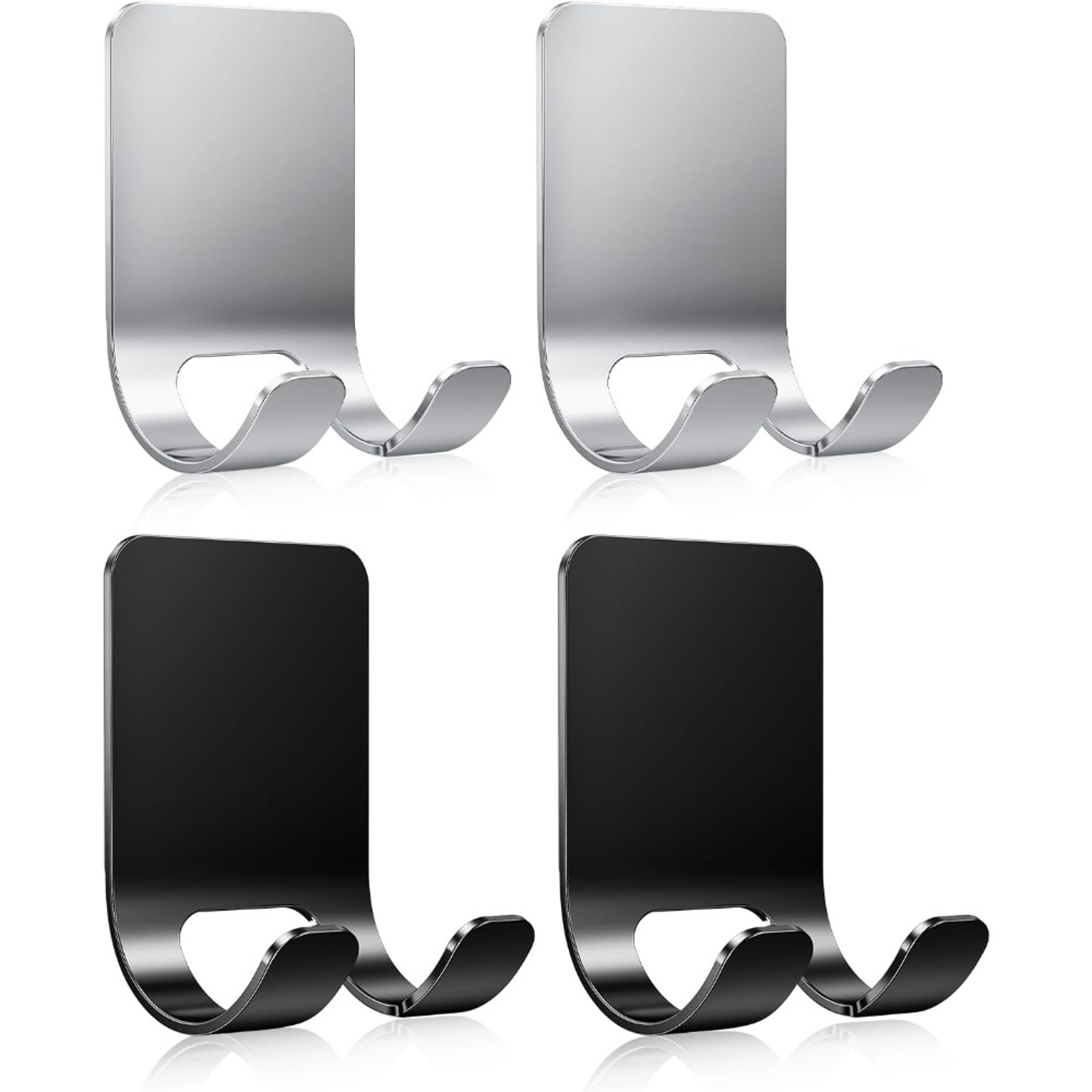 Self Adhesive Stainless Steel Shower Razor Holder and Multipurpose Bathroom Hook – view 1