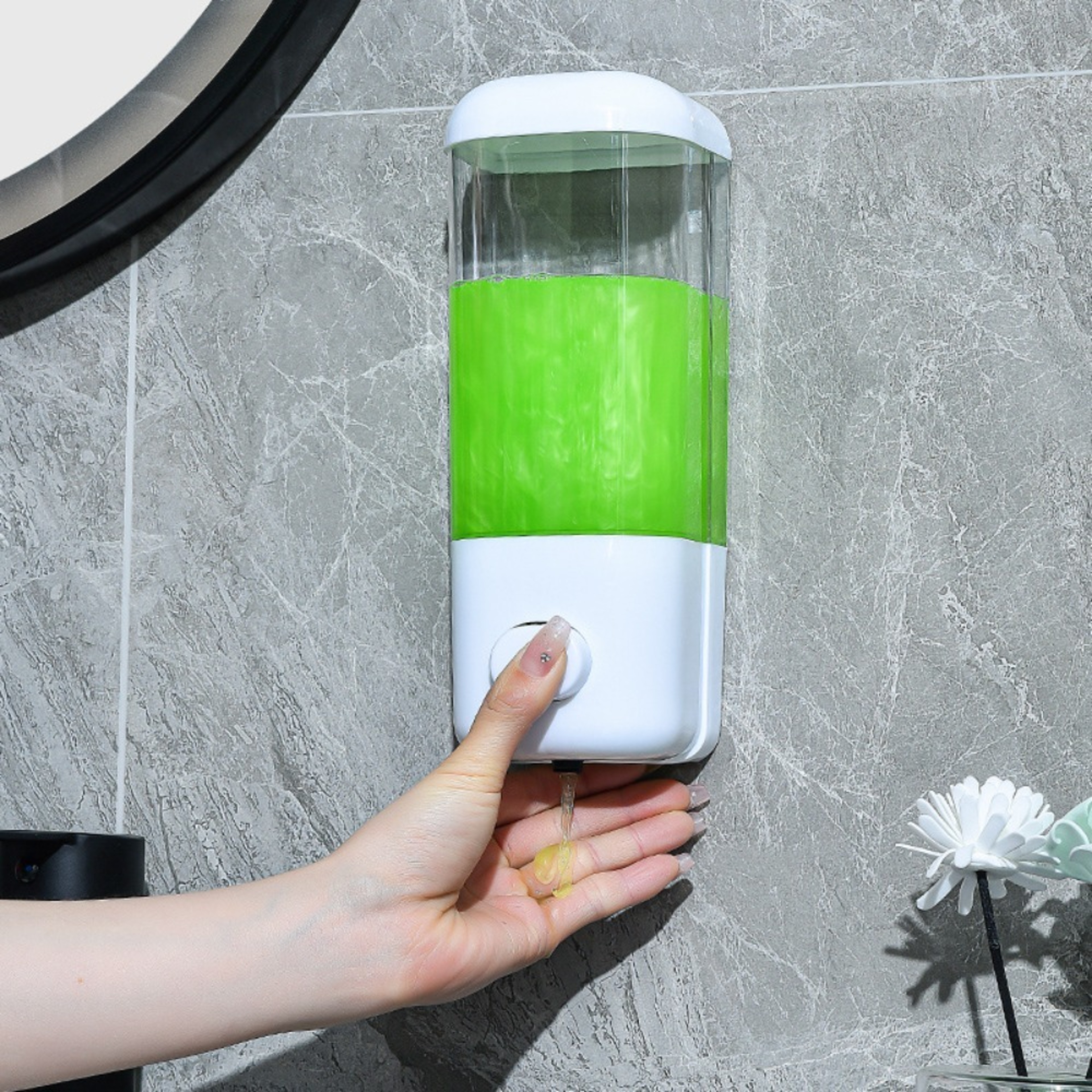 No Drill Wall Mounted Soap Dispenser and Shower Shampoo Holder – view 3