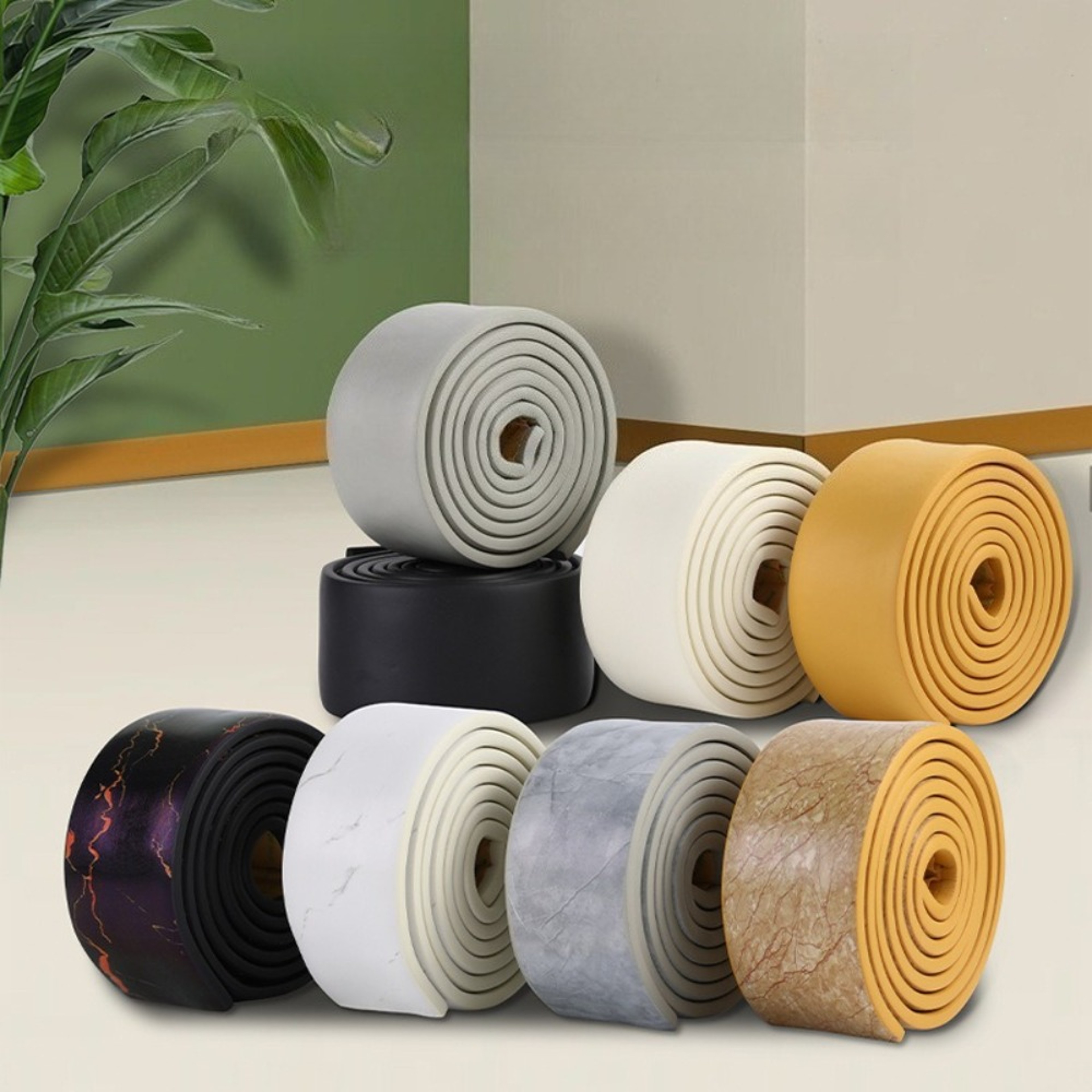 Self Adhesive Foam Wall Corner Protector And Decorative Skirting Strip 0