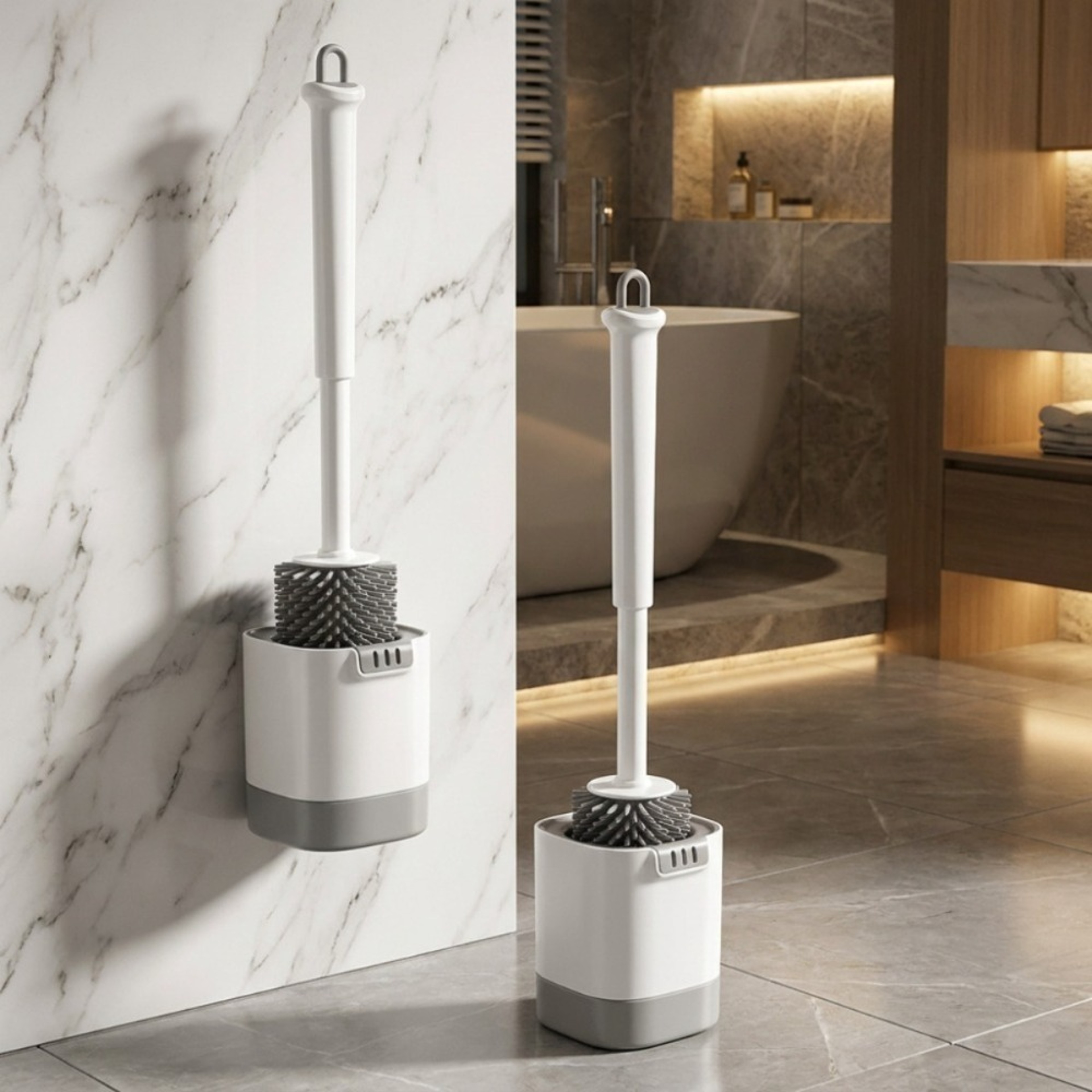 FlexReach Wall Mounted Silicone Toilet Brush with Long Handle – view 2
