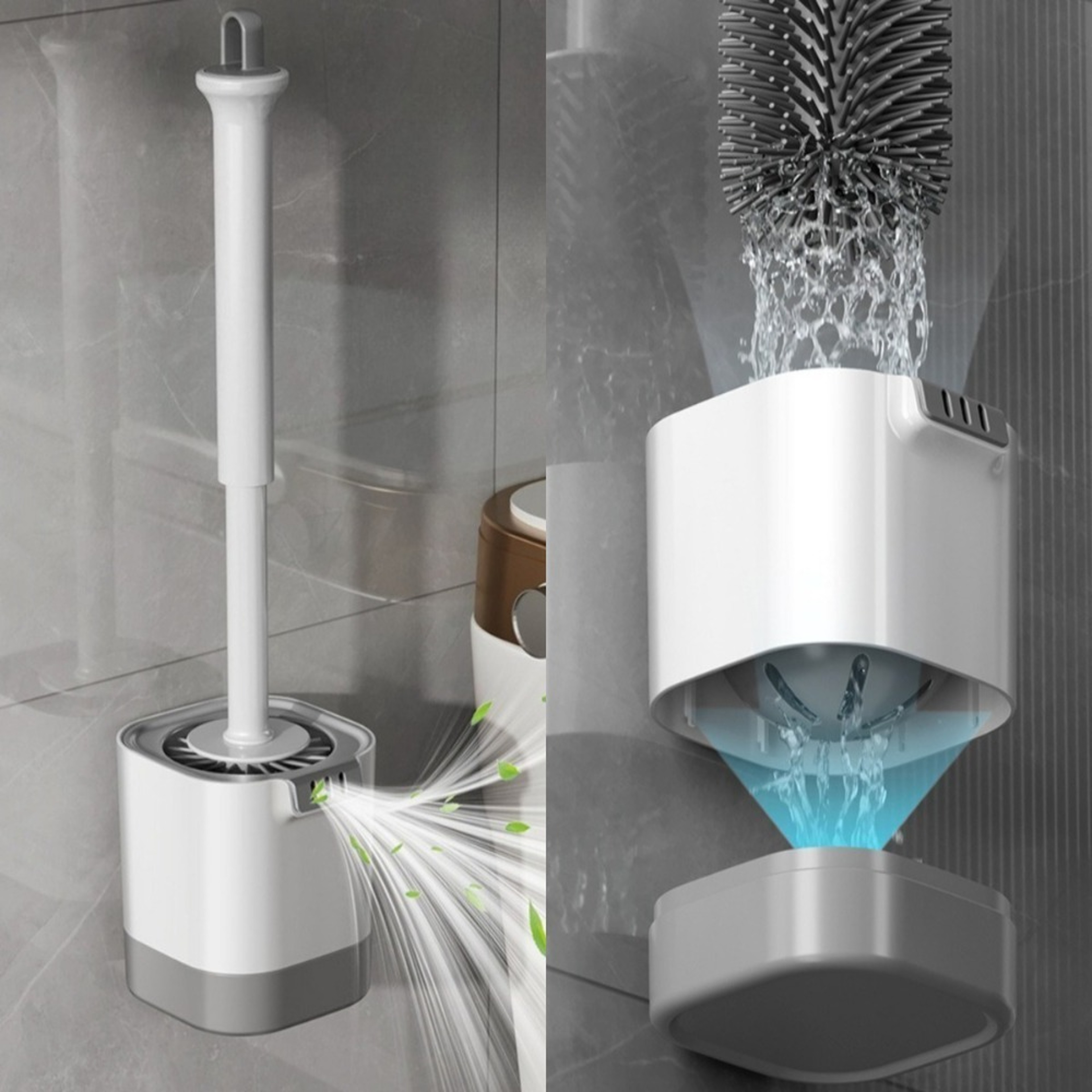 FlexReach Wall Mounted Silicone Toilet Brush with Long Handle – view 3