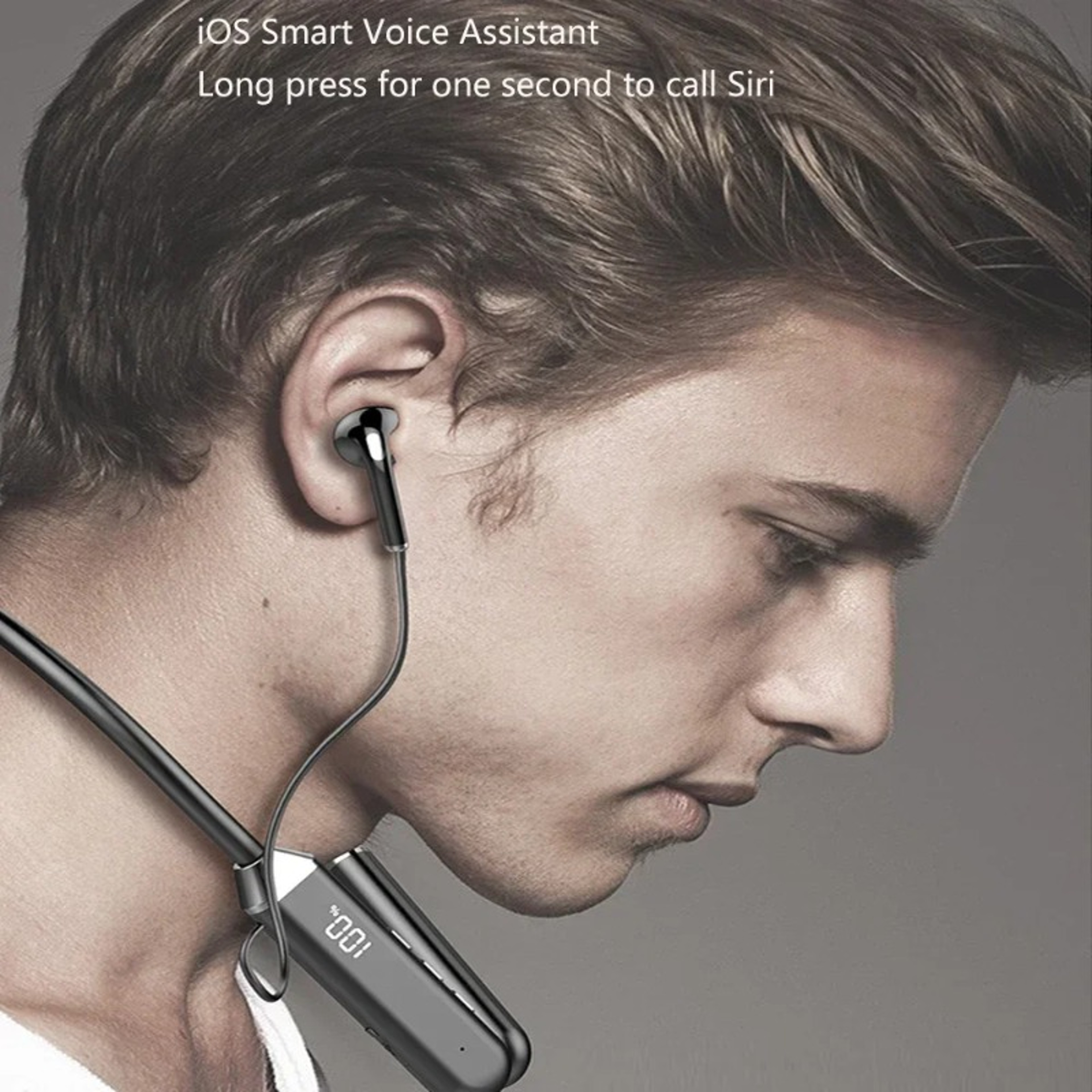 PulseFlex Bluetooth Neckband Earphones with Power Display and Mic – view 5