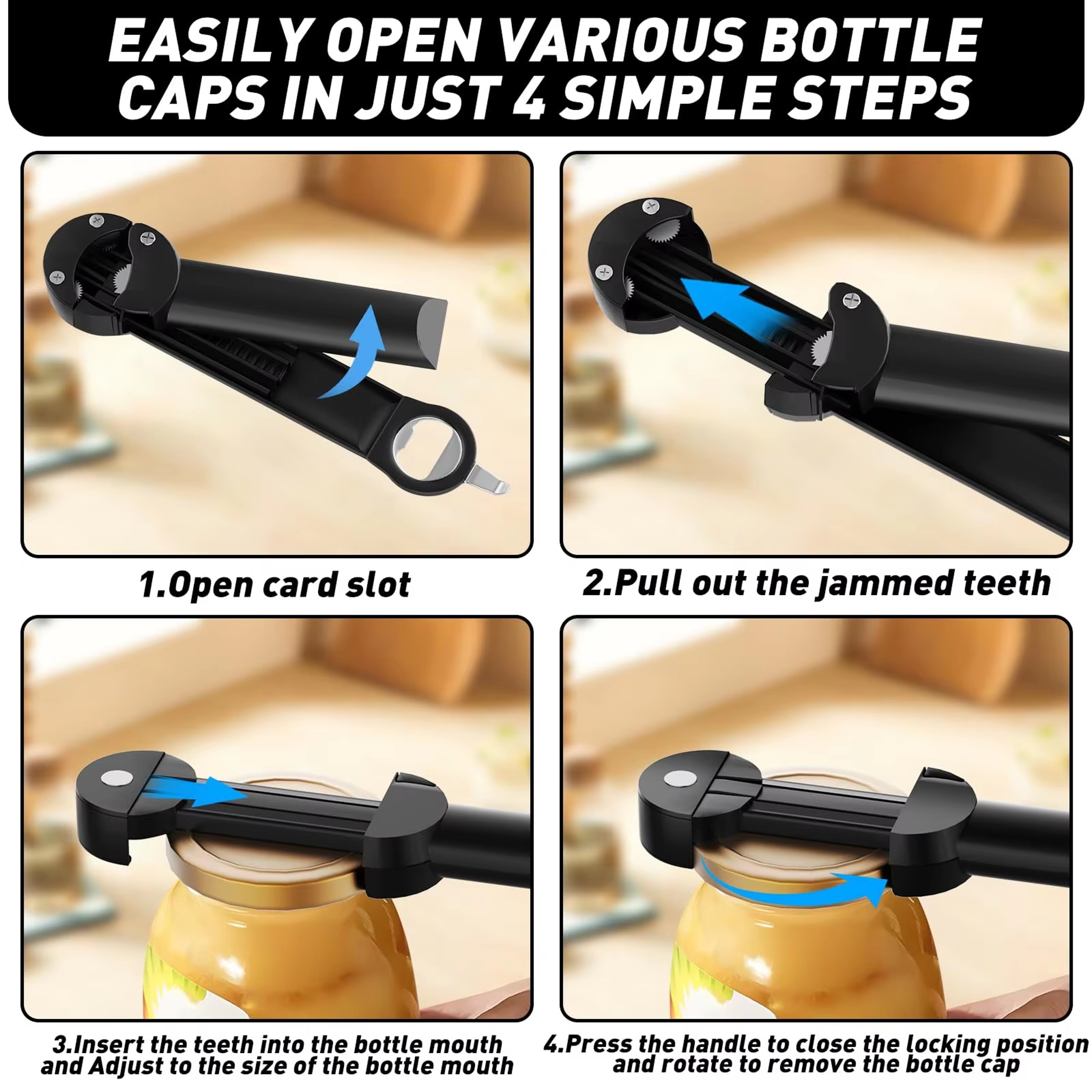 Easy Grip Adjustable Jar and Bottle Opener for Weak Hands – view 3