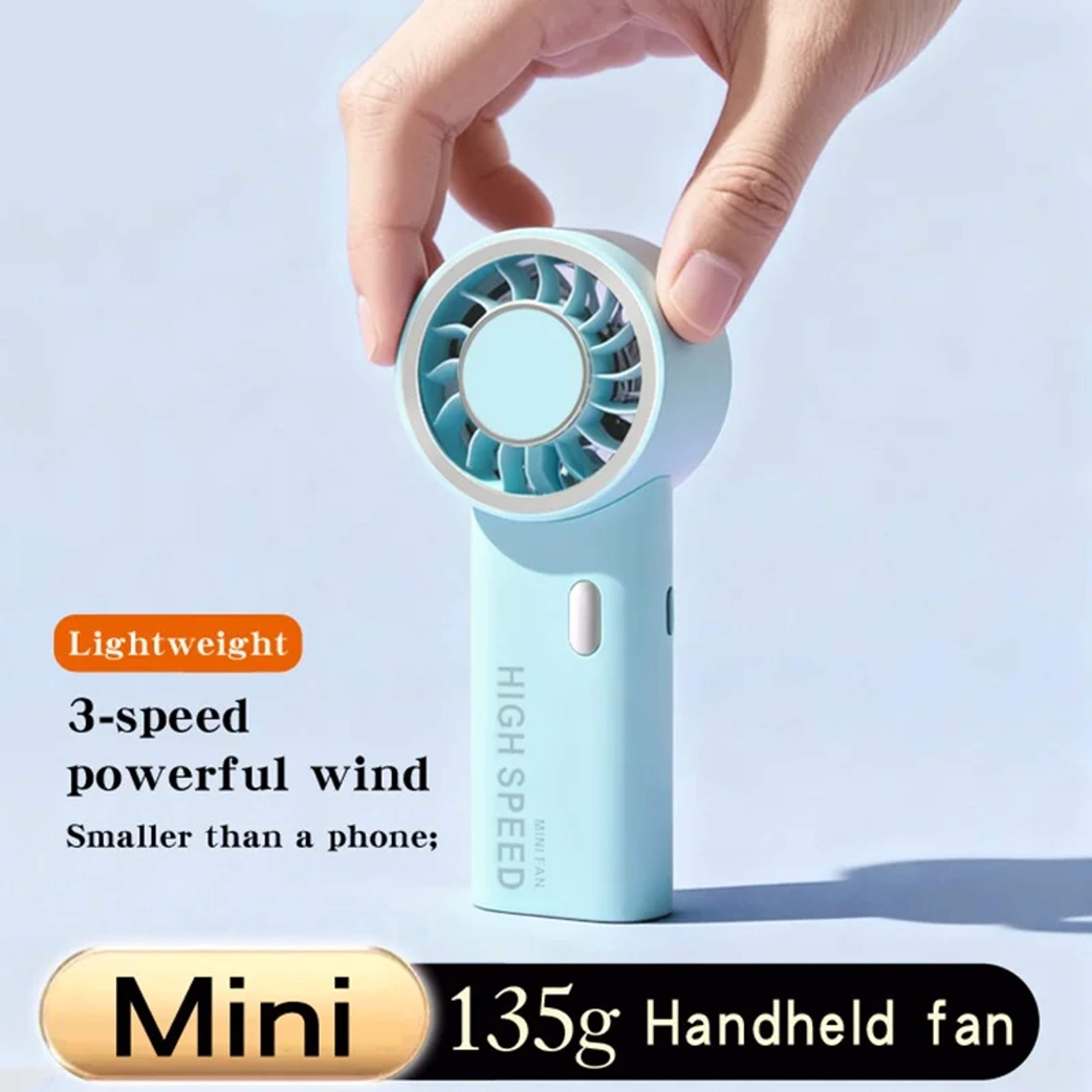 Portable Turbo Mini Fan USB Rechargeable Speed Handheld Cooling Fan 3