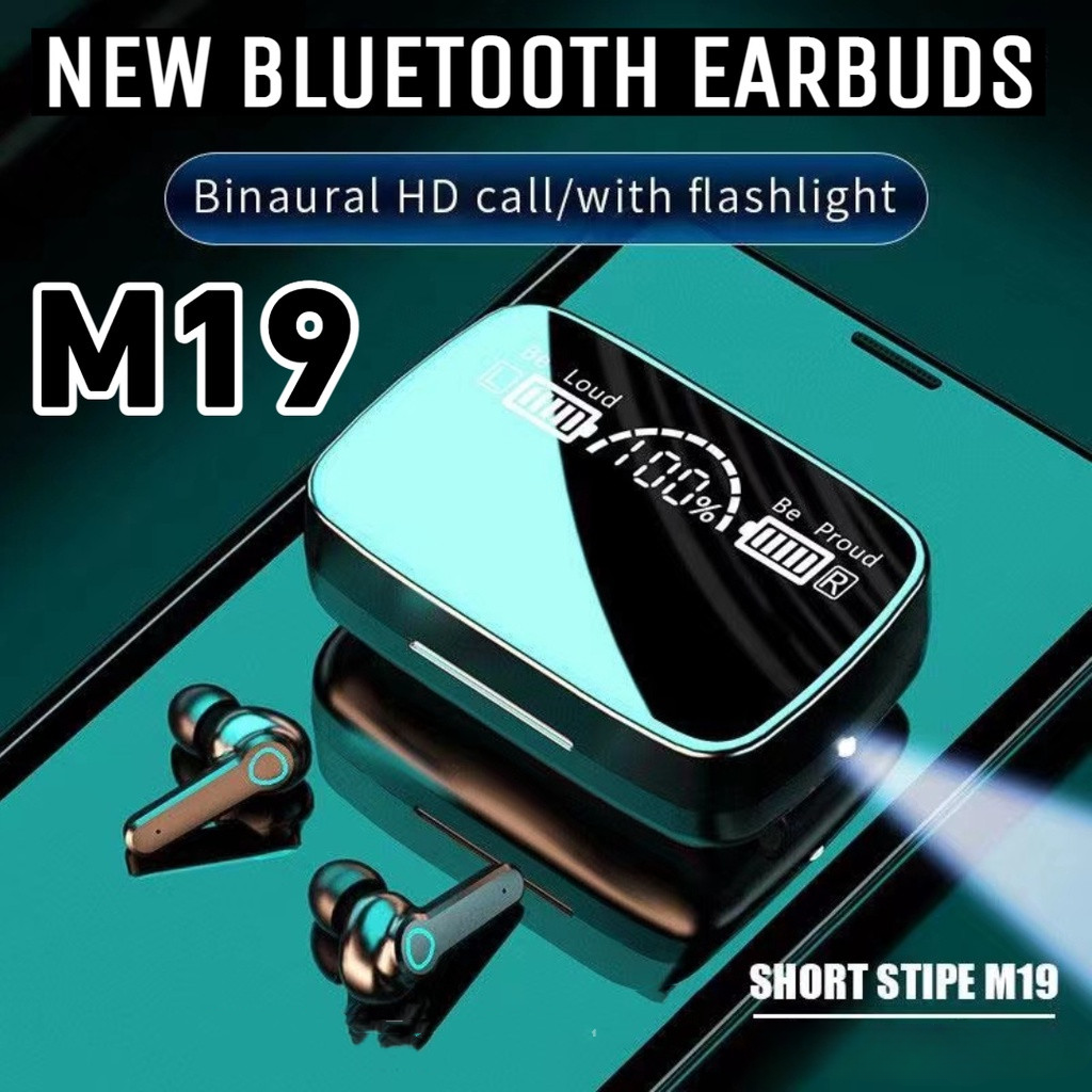 Smart Touch Wireless Earbuds with LED Display and Mic – view 1