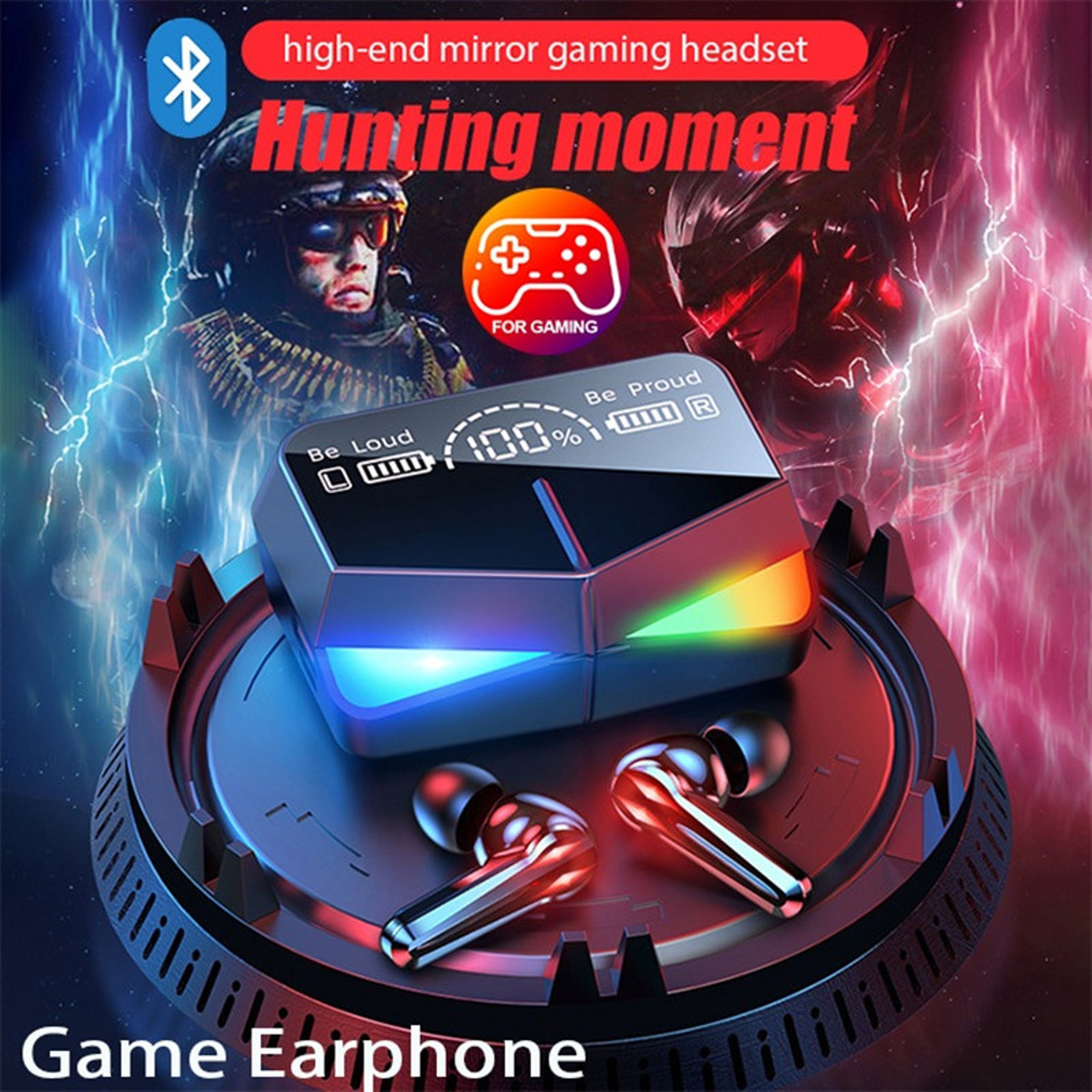 Wireless Bluetooth Earbuds with Noise Cancelling Mic LED Display Charging Case – view 4