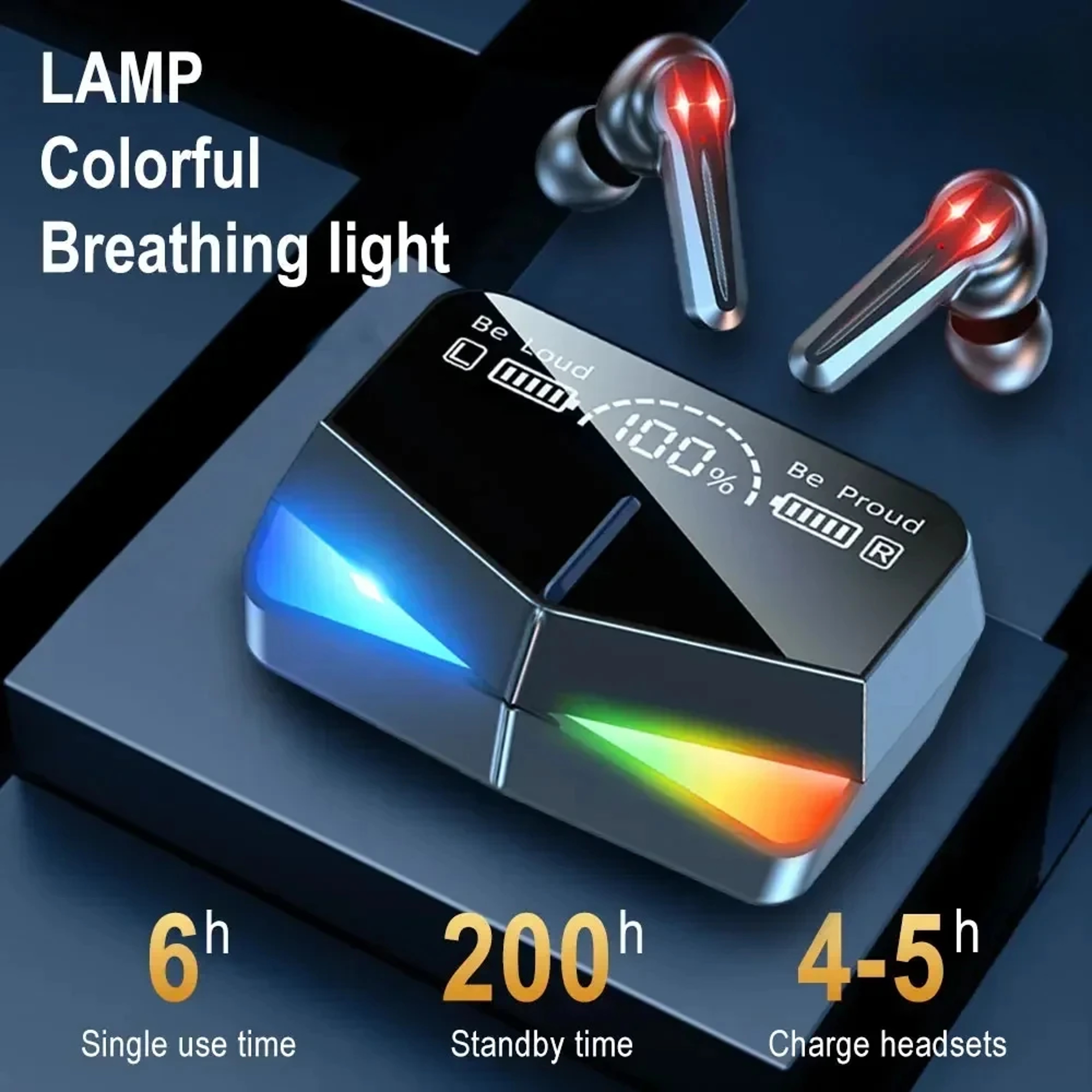 Wireless Bluetooth Earbuds with Noise Cancelling Mic LED Display Charging Case – view 6
