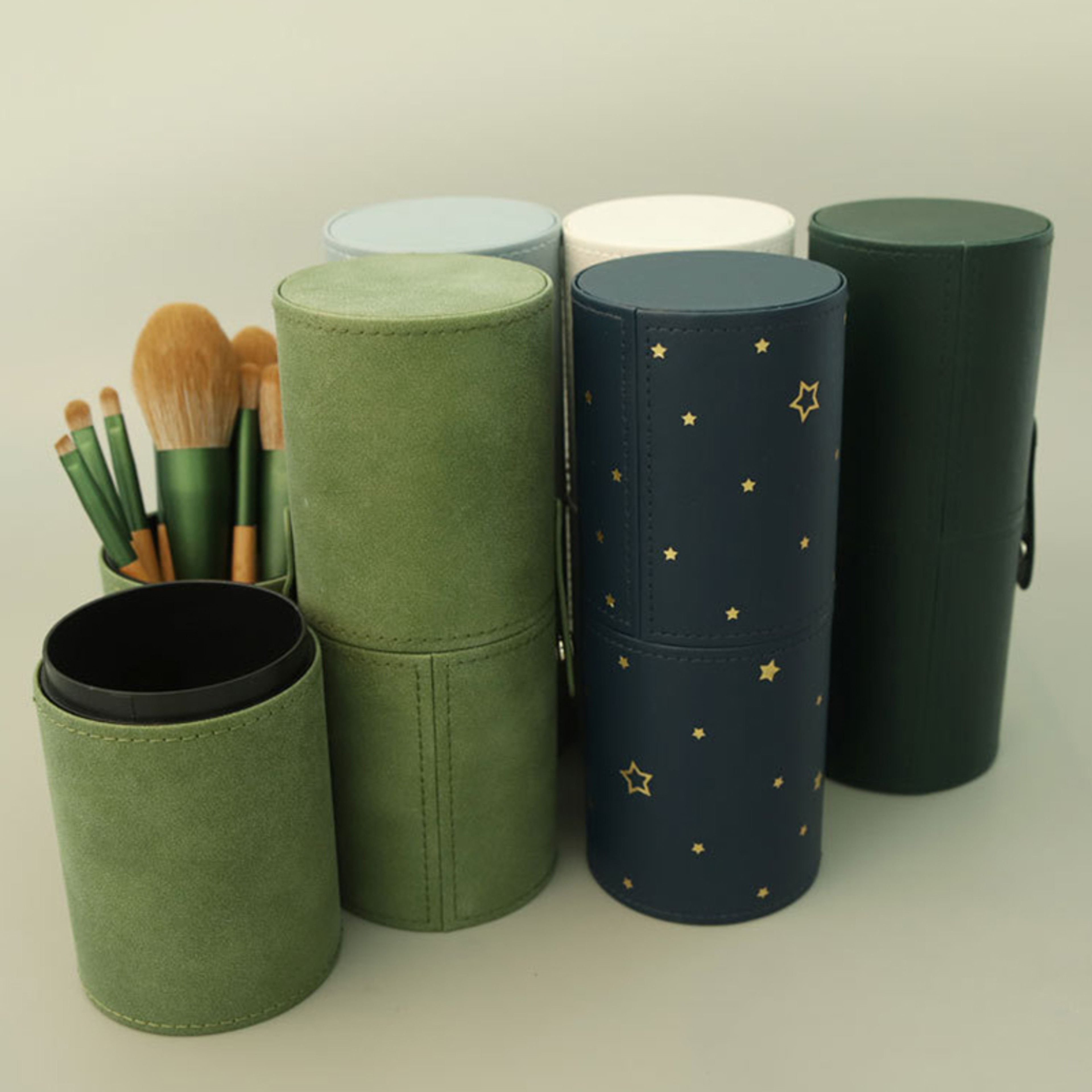 PU Leather Makeup Brush Holder Travel Makeup Brush Case Dustproof Cosmetic Organizer 4