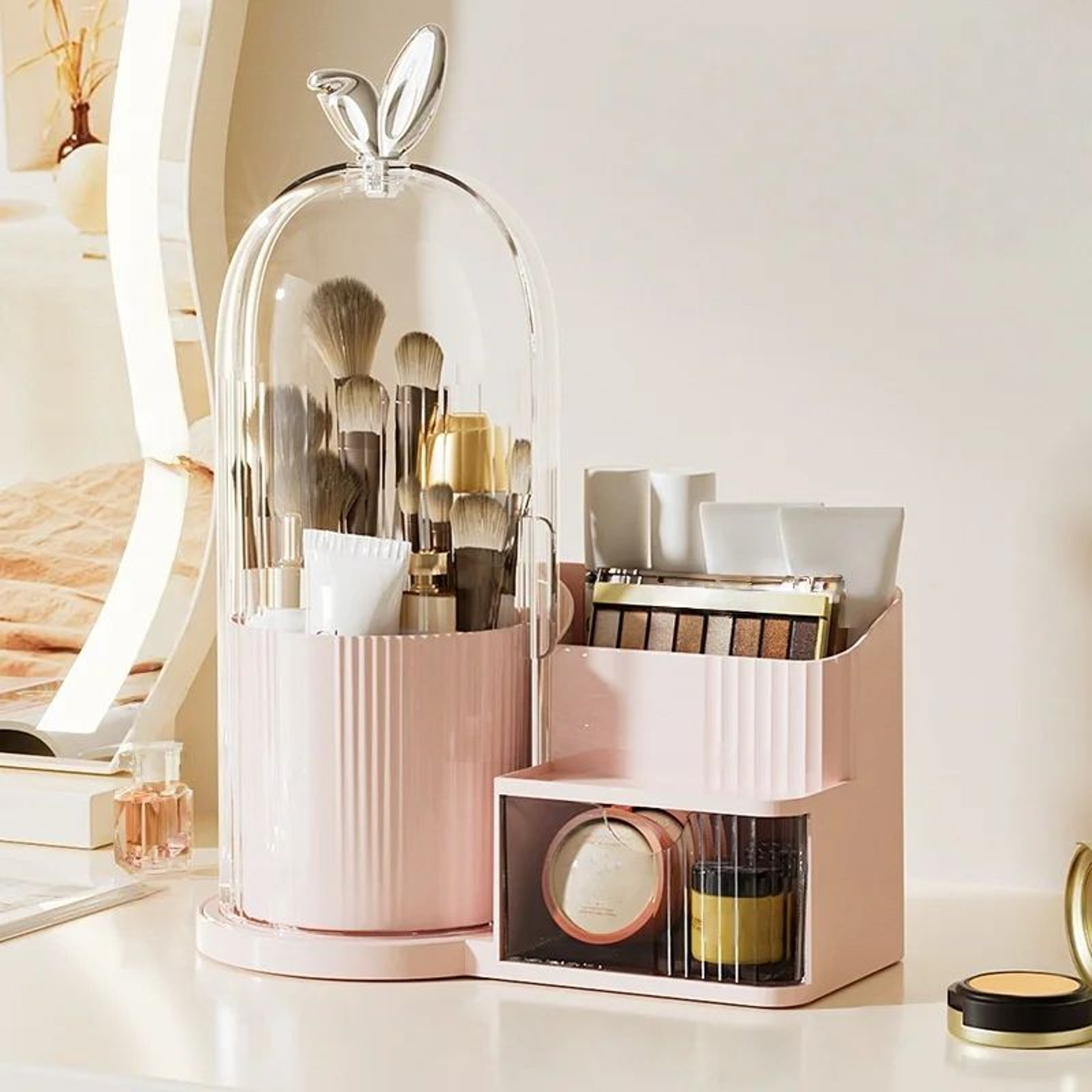 Dustproof Makeup Organizer With Drawers Multi Layer Cosmetic Storage Box 6