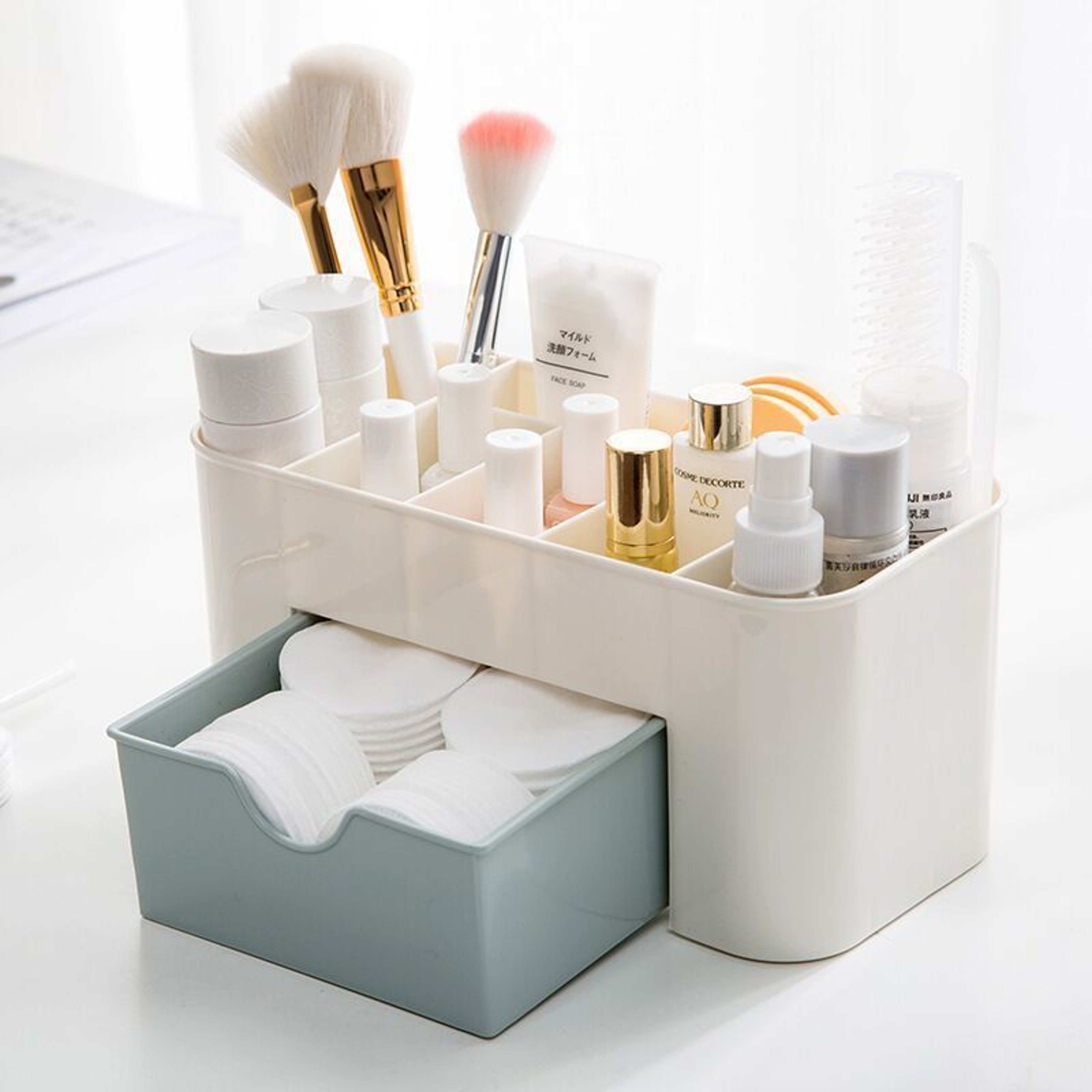 Clear Acrylic Makeup Organizer With Drawers For Cosmetics Lipsticks And Brushes 3