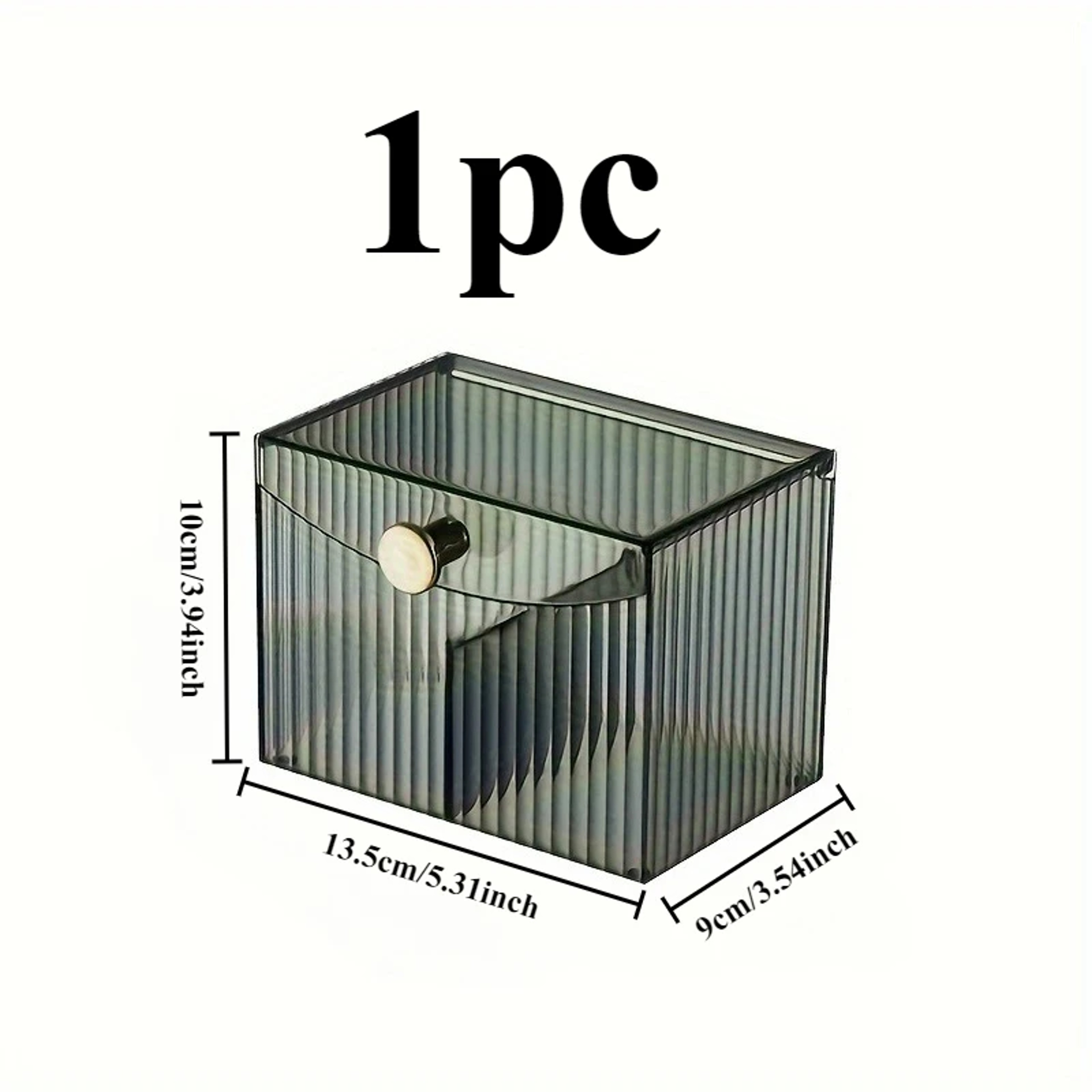 Dust Proof Makeup Organizer with Clear Flip Lid and Divided Cosmetic Storage Compartments – view 2