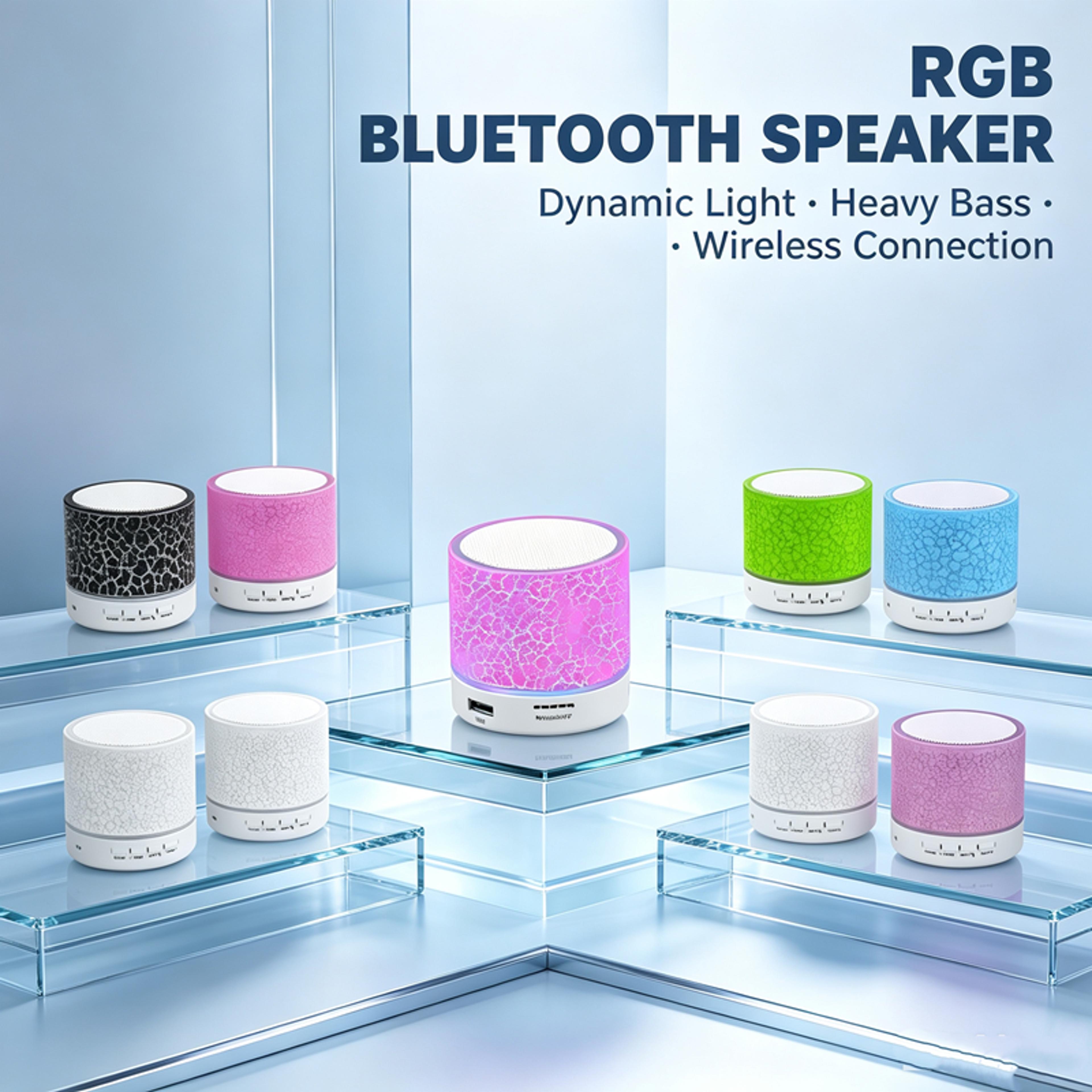 Mini Bluetooth Speaker With LED Light SD Card And USB Playback 0