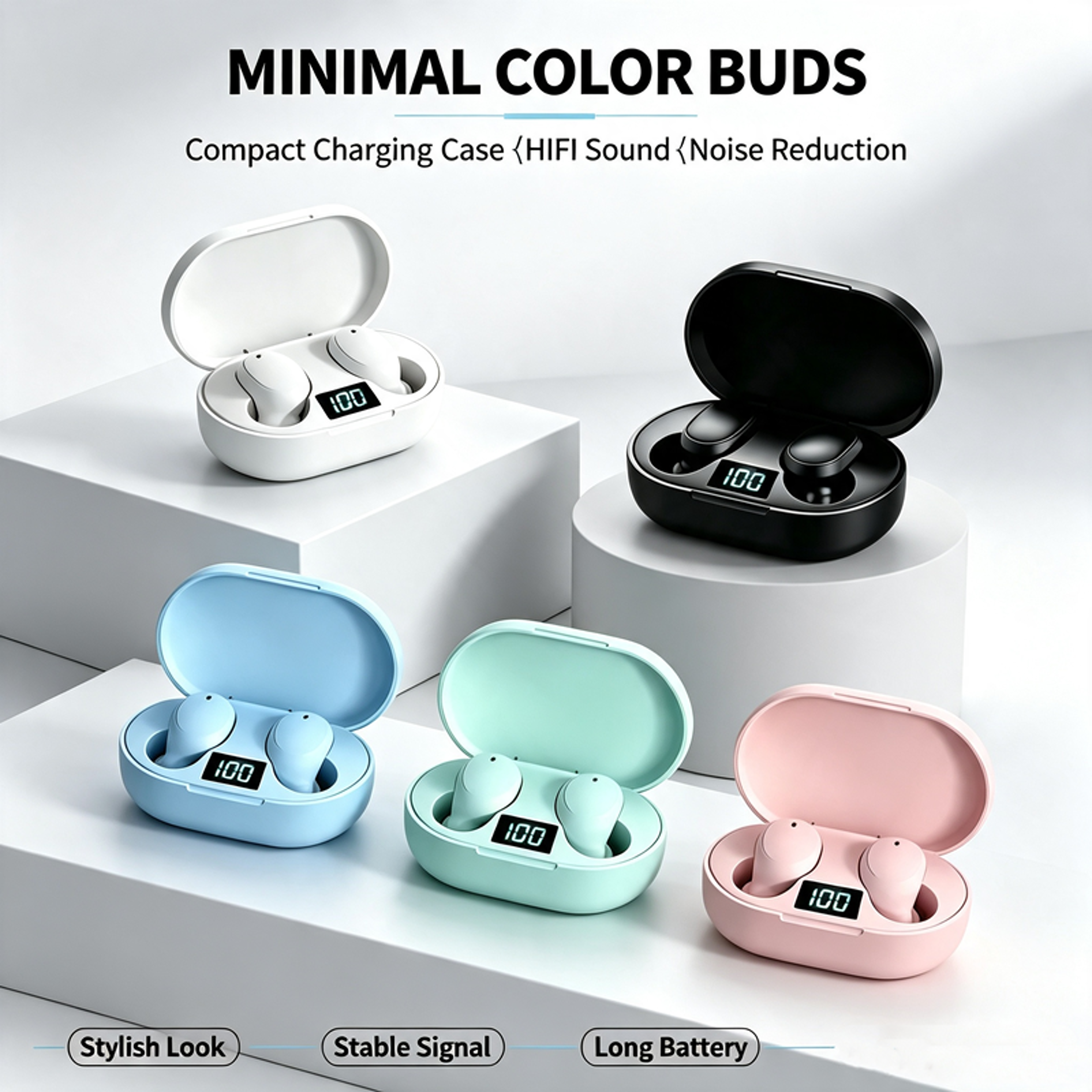 Wireless Bluetooth Earbuds with Microphone and Noise Reduction – view 1