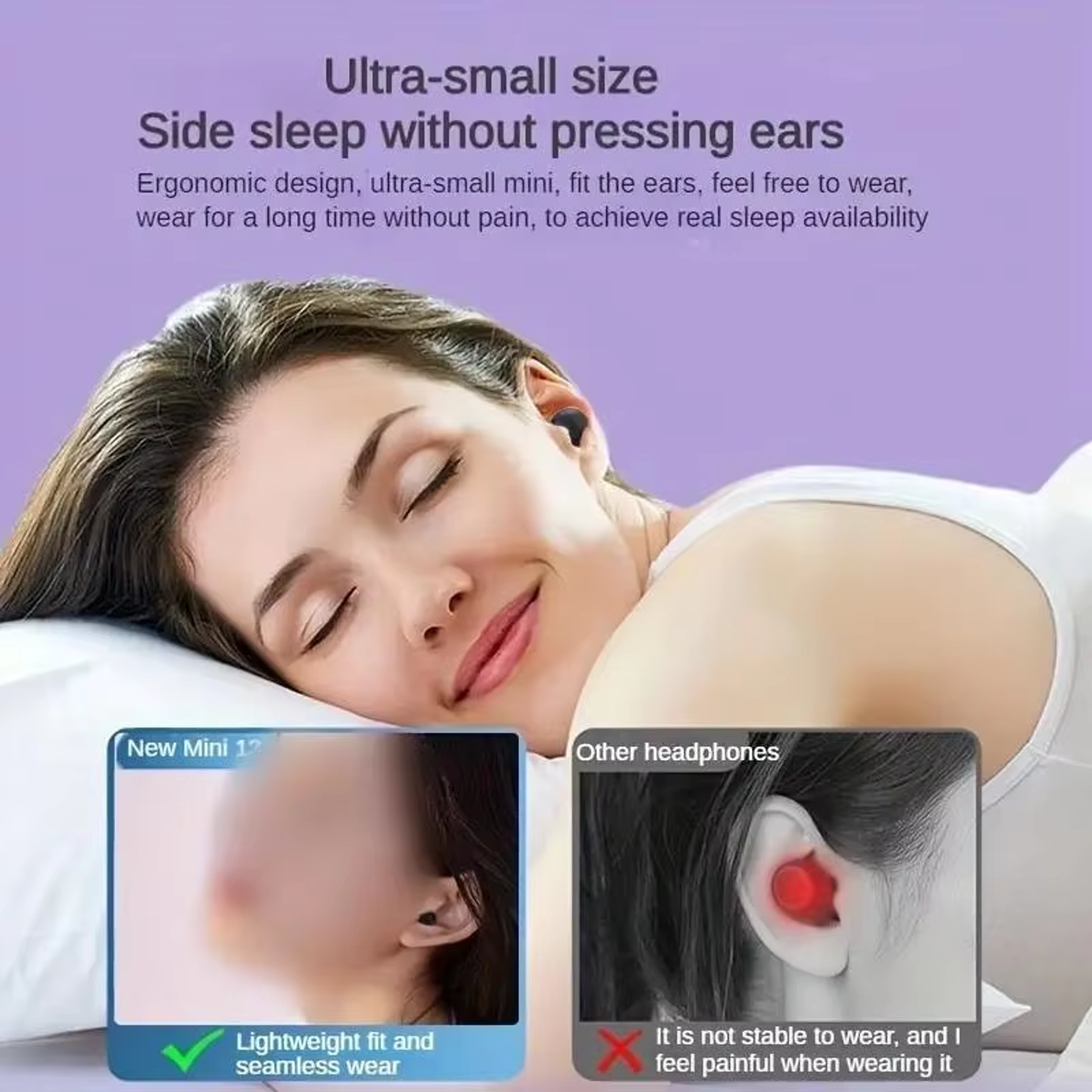 Mini Invisible Bluetooth Earbuds for Sleep Work and Sports – view 3