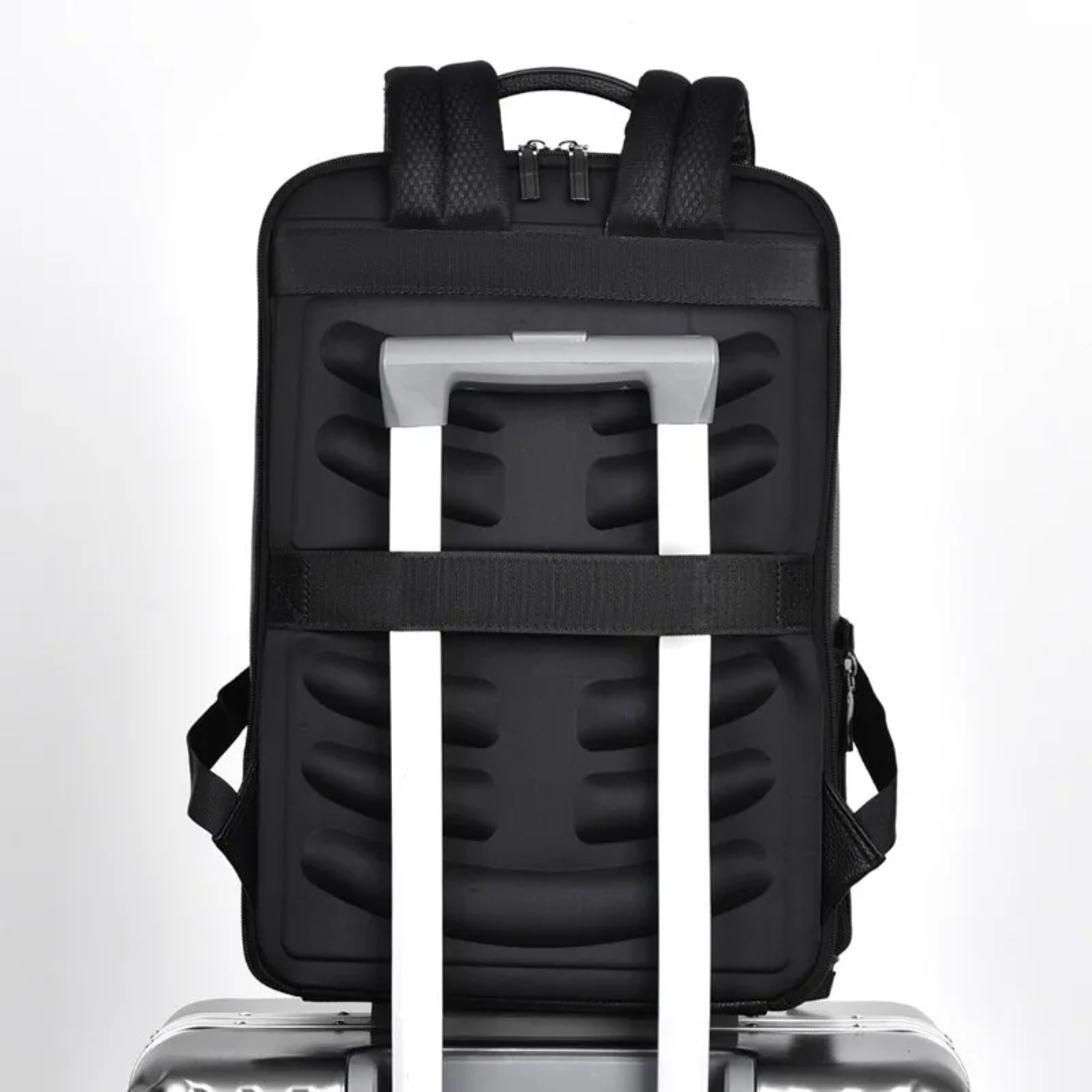 Executive Men's Leather Laptop Backpack with USB Charging for Business Travel – view 3