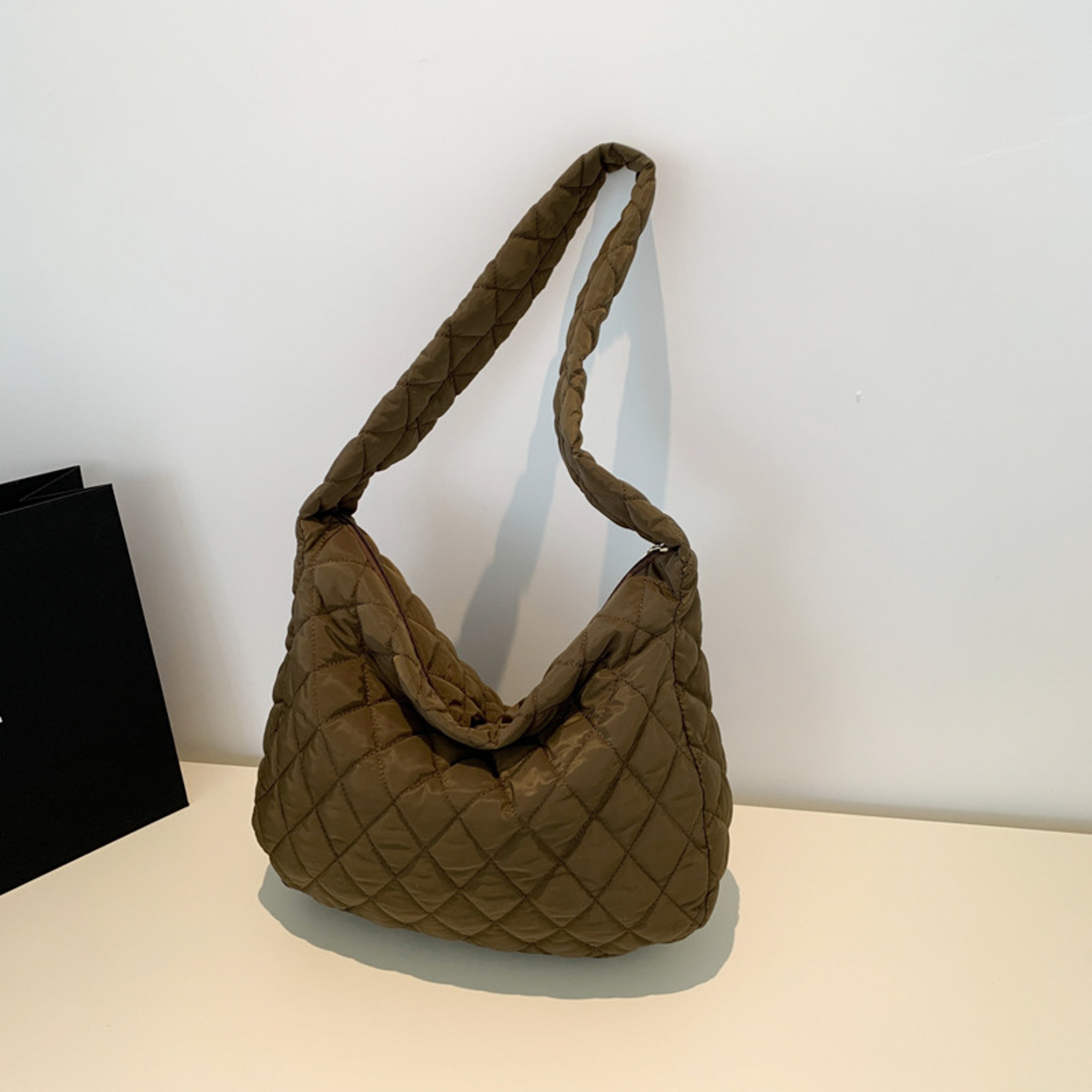 Spacious Quilted Nylon Hobo Bag Lightweight Puffer Tote for Women – view 11