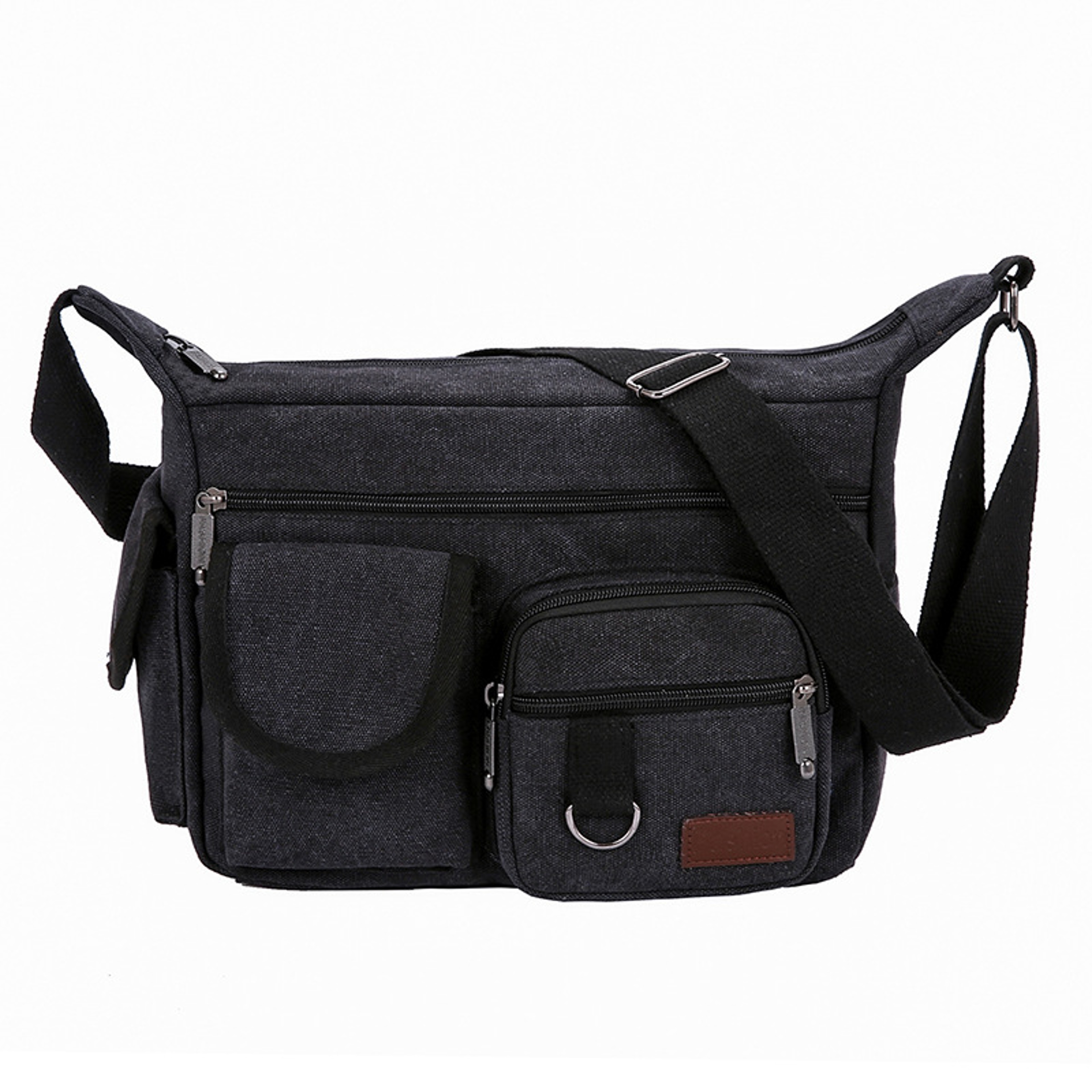 Vintage Canvas Messenger Bag For Men Multi Pocket Crossbody Shoulder Bag 7