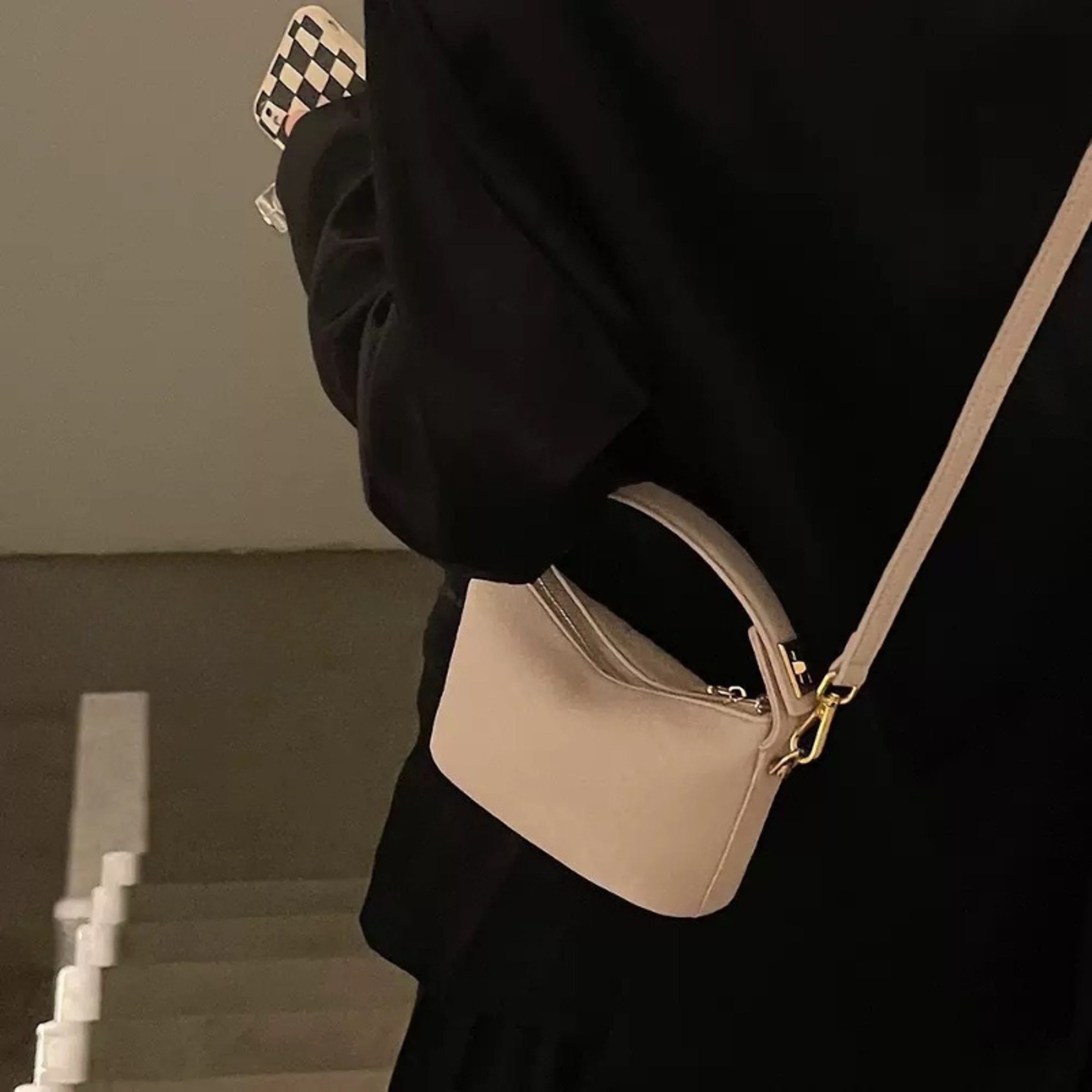 Soft Mini Crossbody Bag With Gold Hardware And Top Handle 5