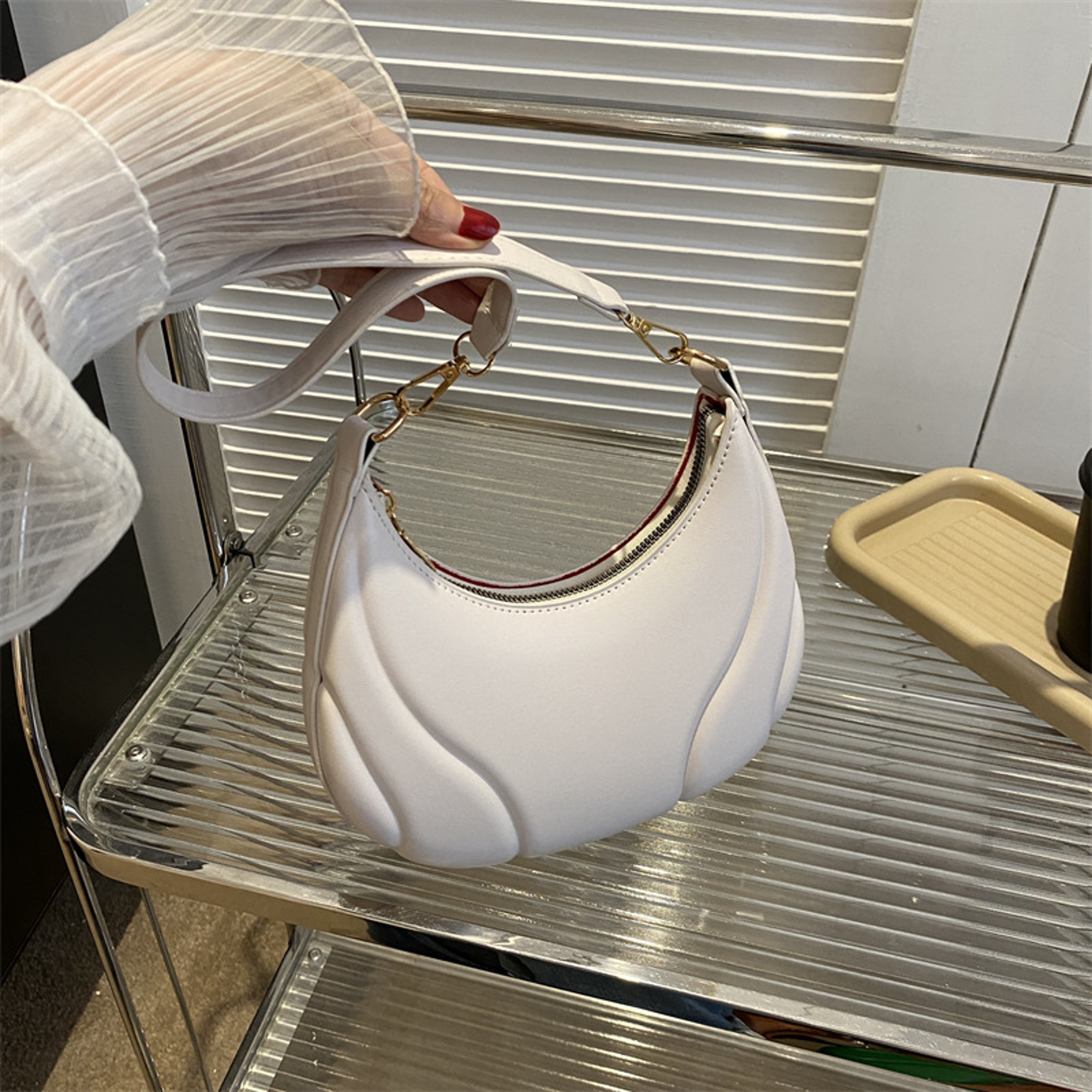 Embossed PU Leather Shoulder Bag for Women Versatile Underarm Crossbody Handbag – view 7