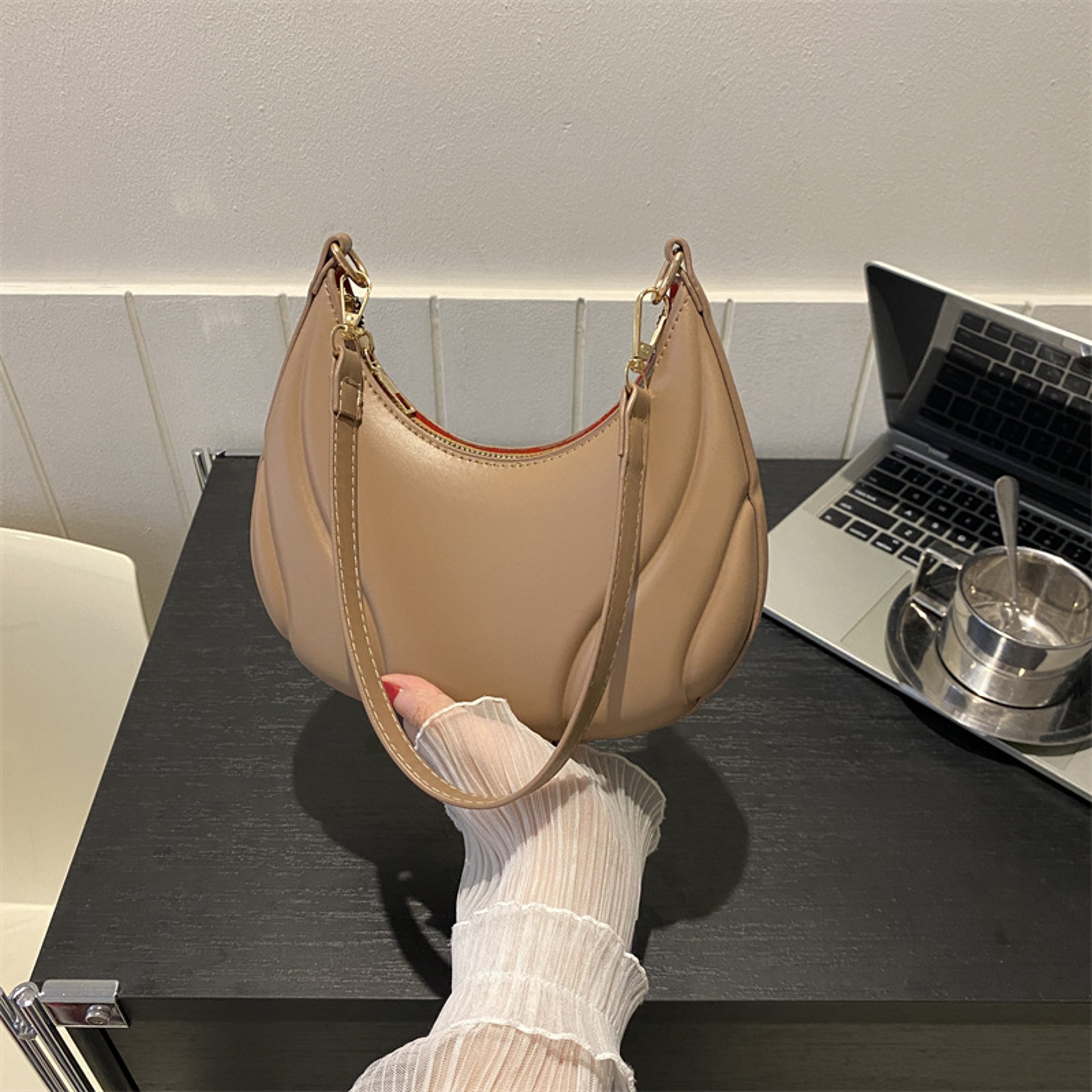 Embossed PU Leather Shoulder Bag for Women Versatile Underarm Crossbody Handbag – view 12