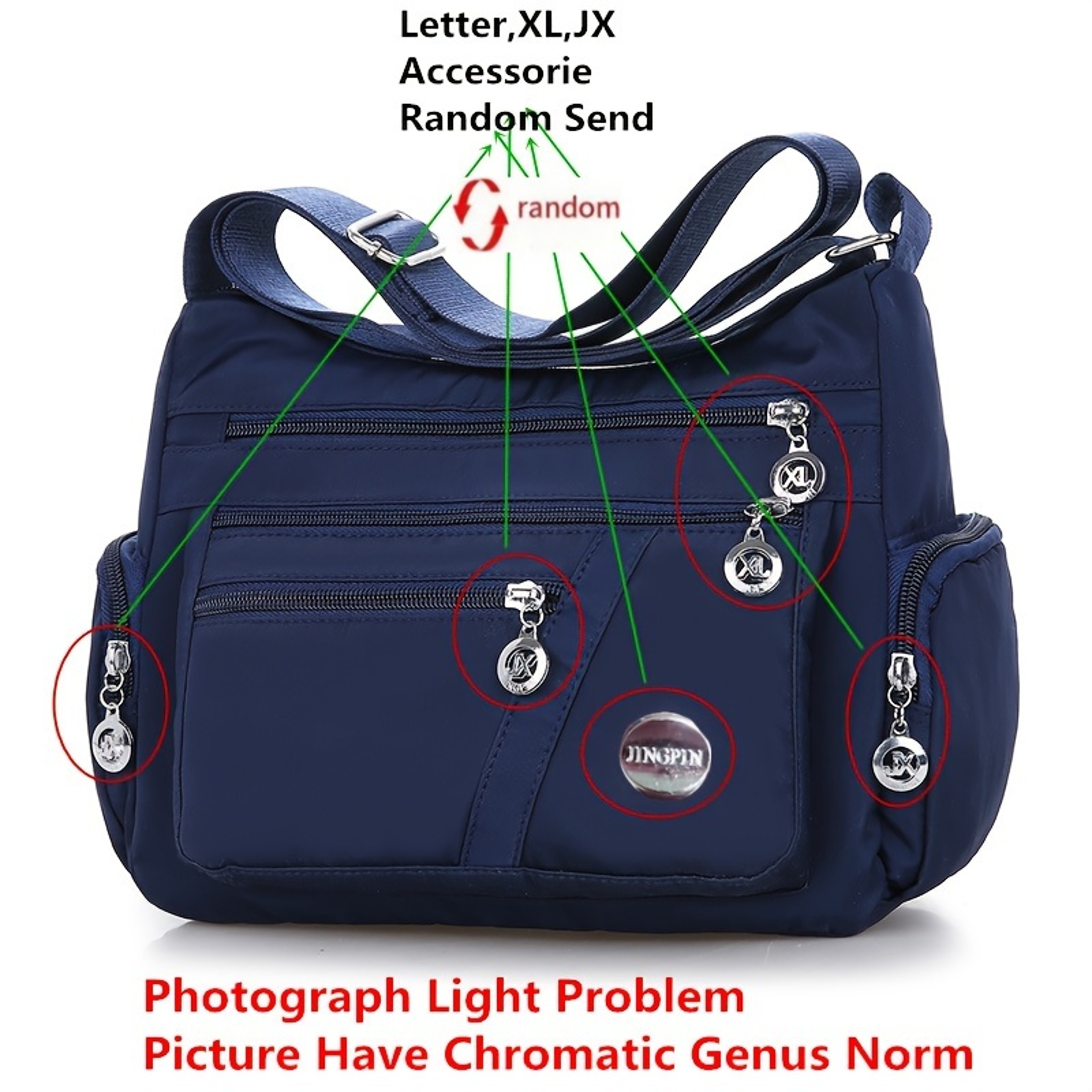 Womens Large Capacity Multi Pocket Crossbody Bag With Adjustable Strap 7