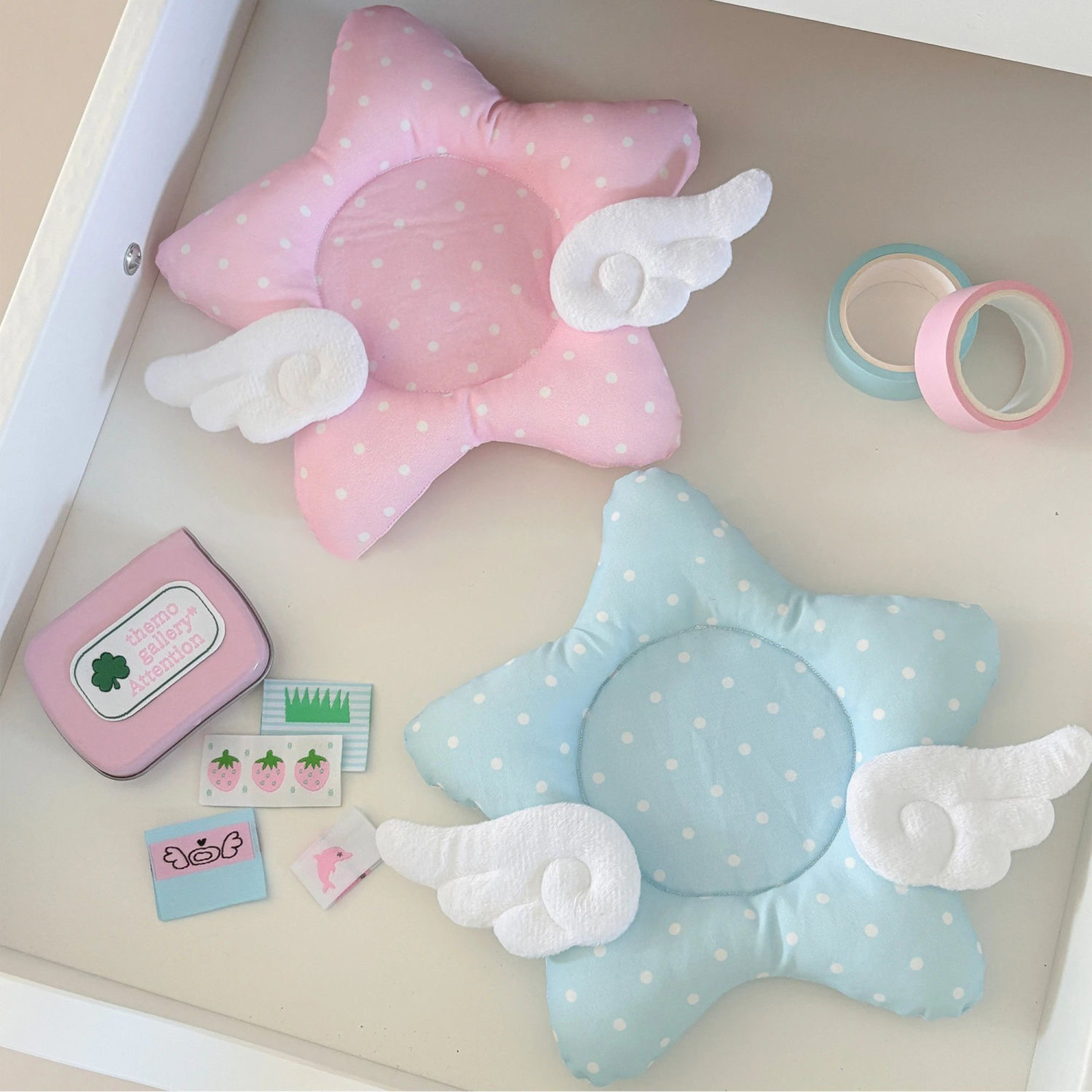 Pastel Star Wing Coaster Cute Aesthetic Desk Decor Coffee Cup Mat 0