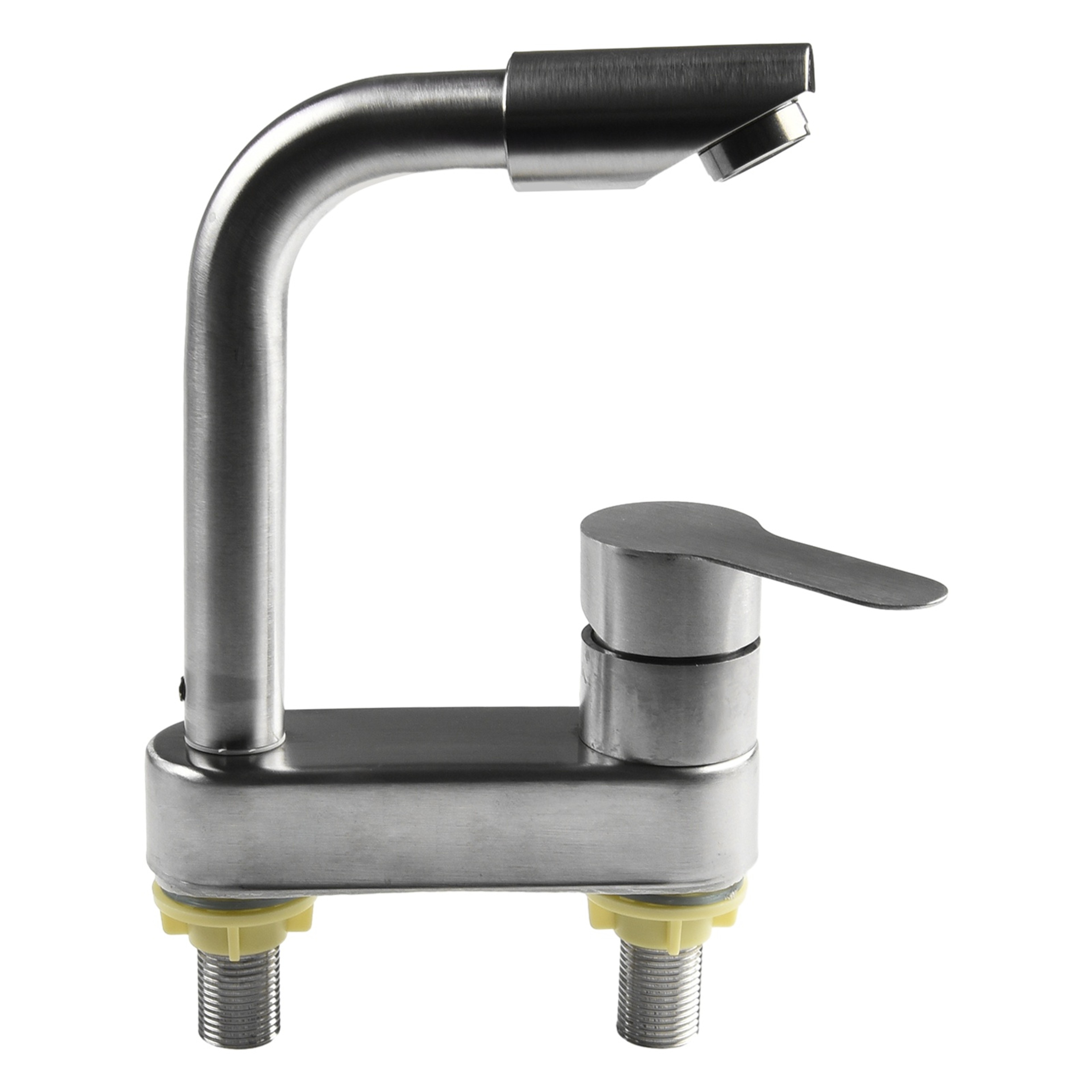 Stainless Steel Sink Faucet Single Handle Hot Cold Mixer Tap 5