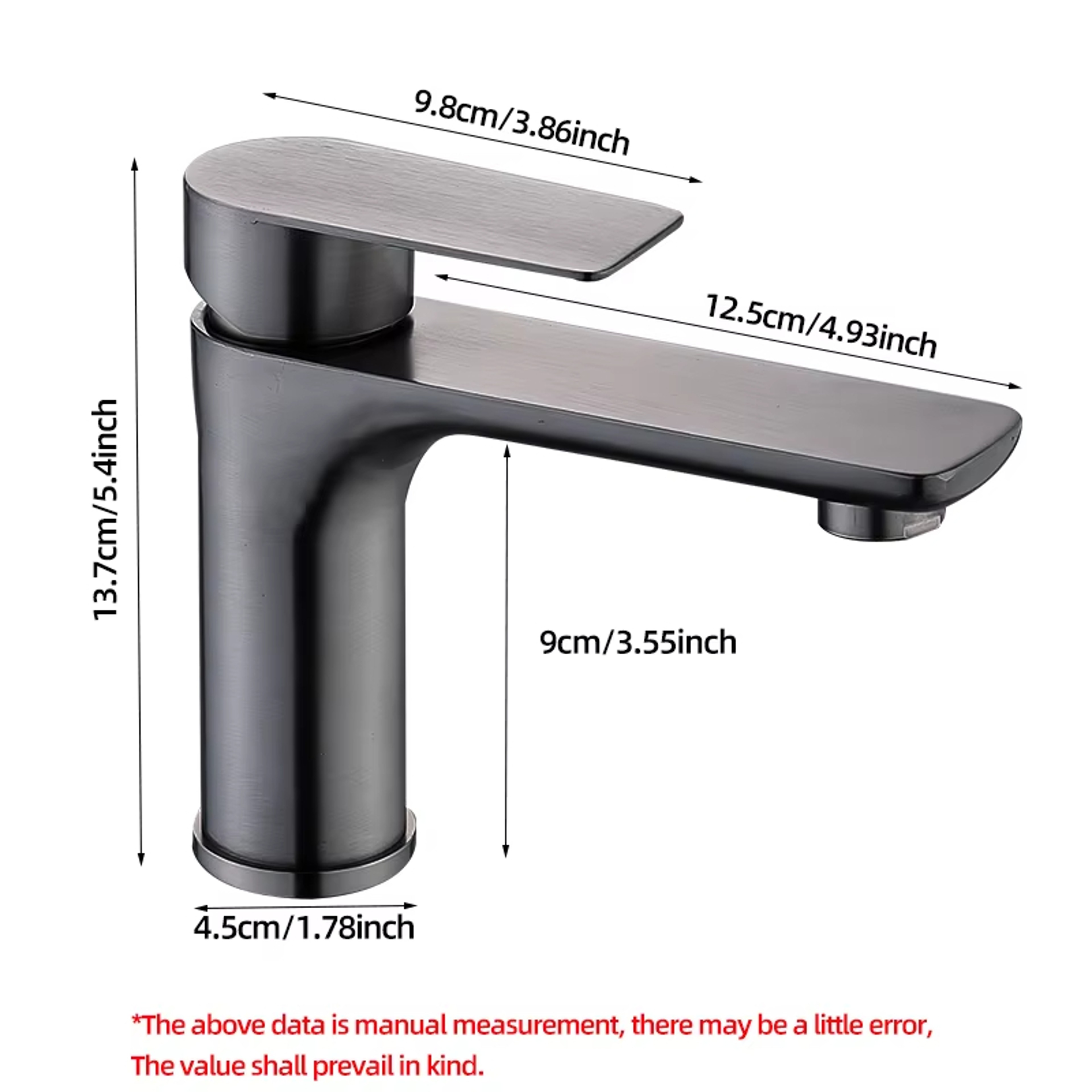 Stainless Steel Bathroom Basin Faucet Hot Cold Single Handle Mixer Tap 4