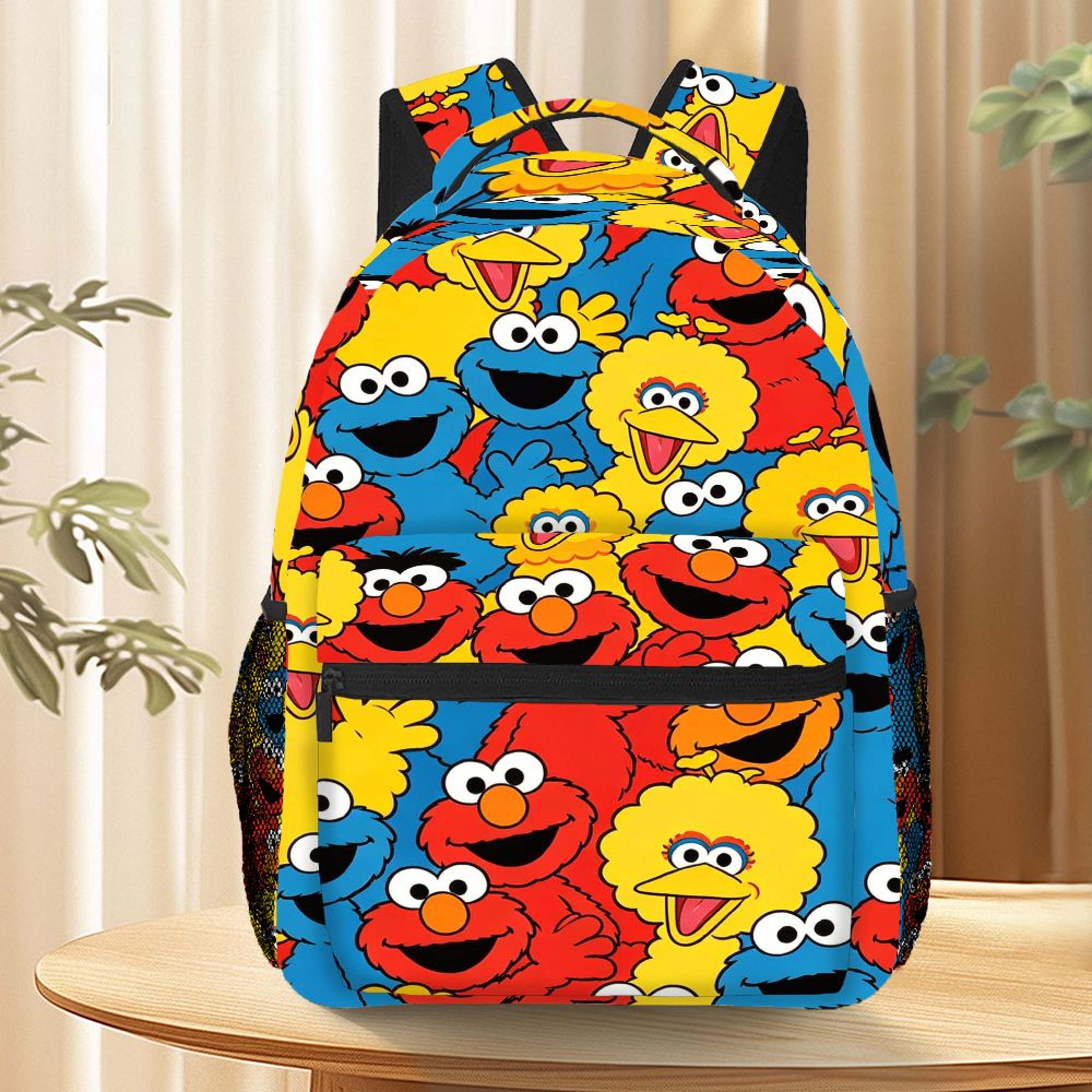 Sesame Street Backpack Elmo Big Bird Kids School Backpack Full Print Travel Rucksack – view 1