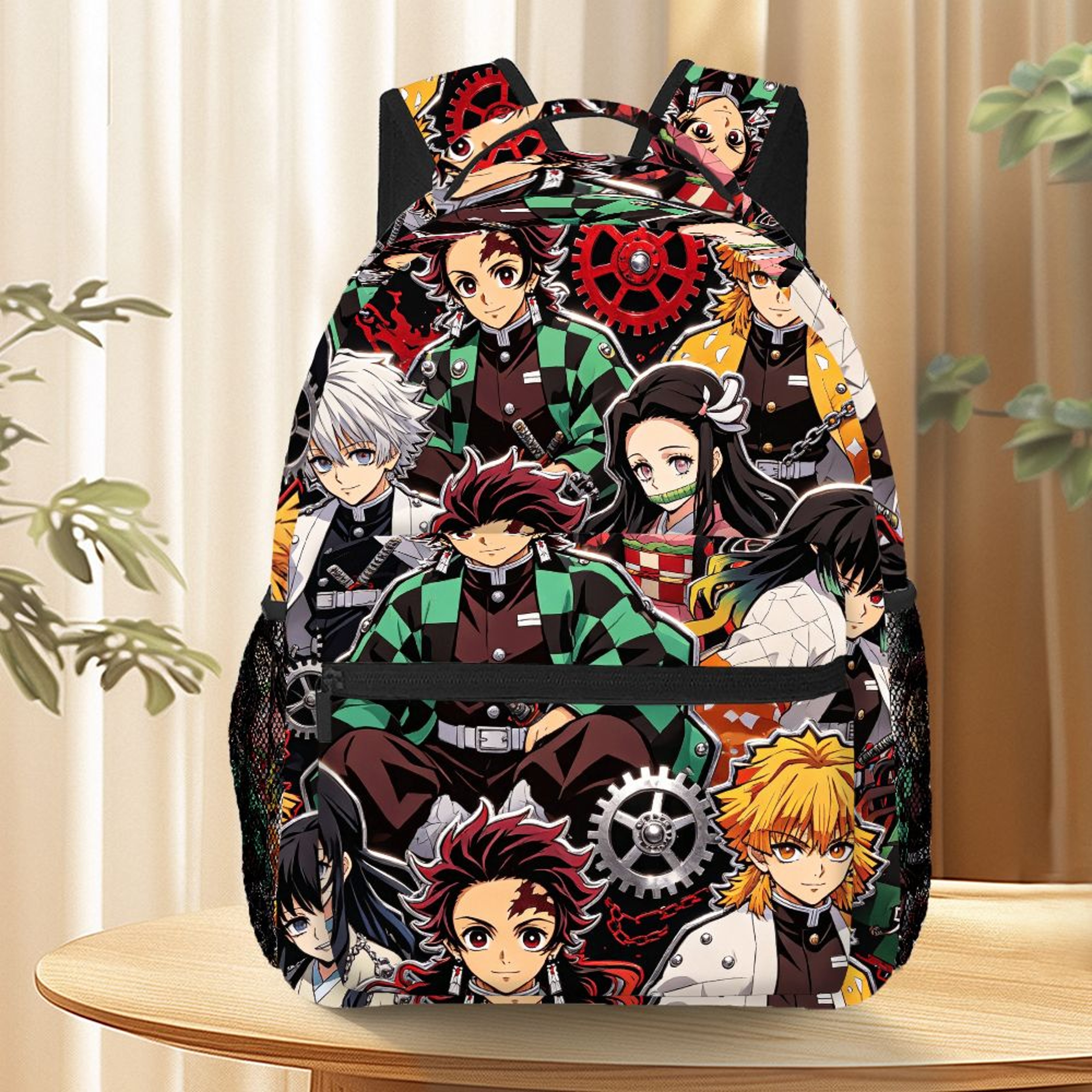 Demon Slayer Anime Backpack Tanjiro Nezuko Large Capacity School Bag – view 1