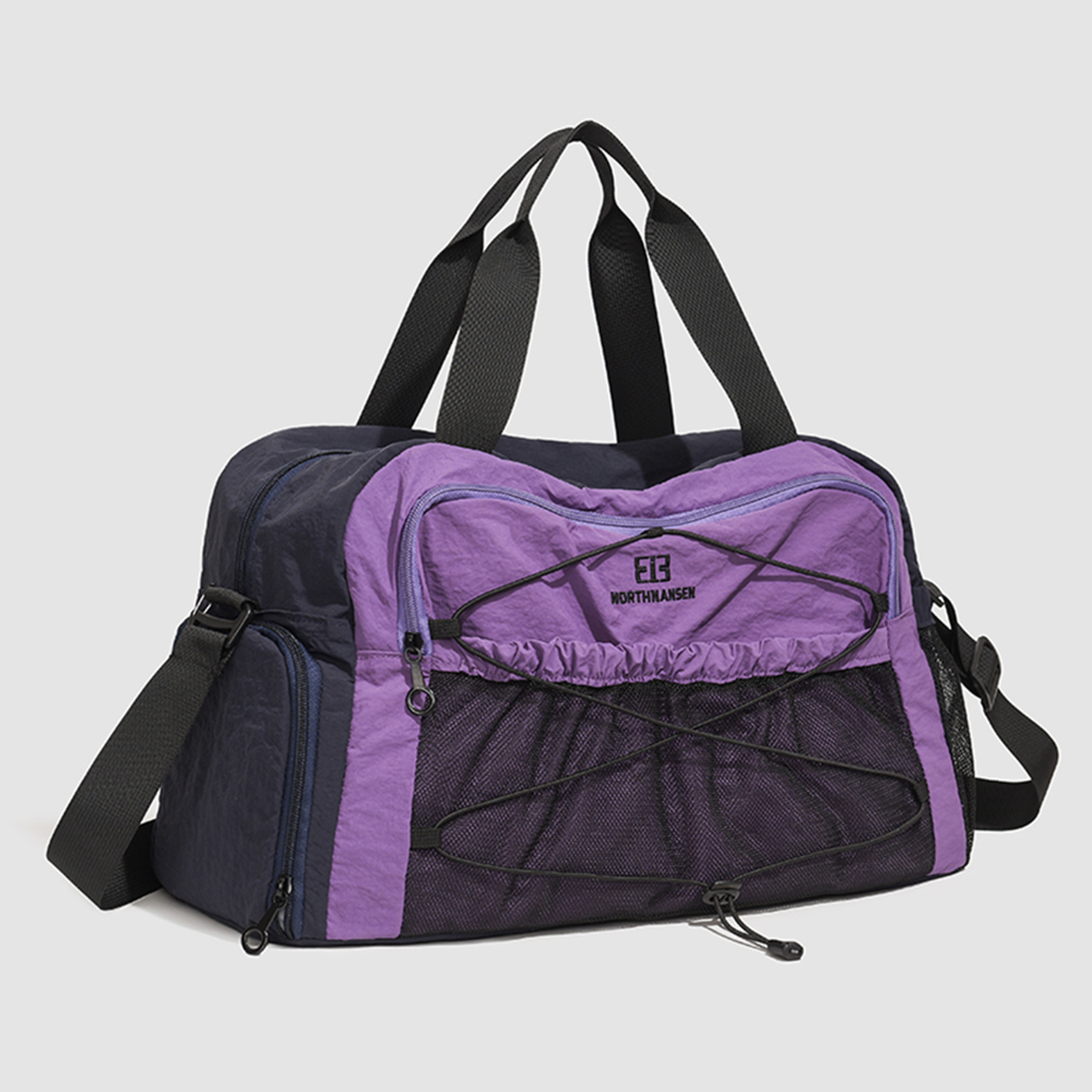 Large Capacity Color Block Gym Duffel Bag for Weekend Travel – view 9
